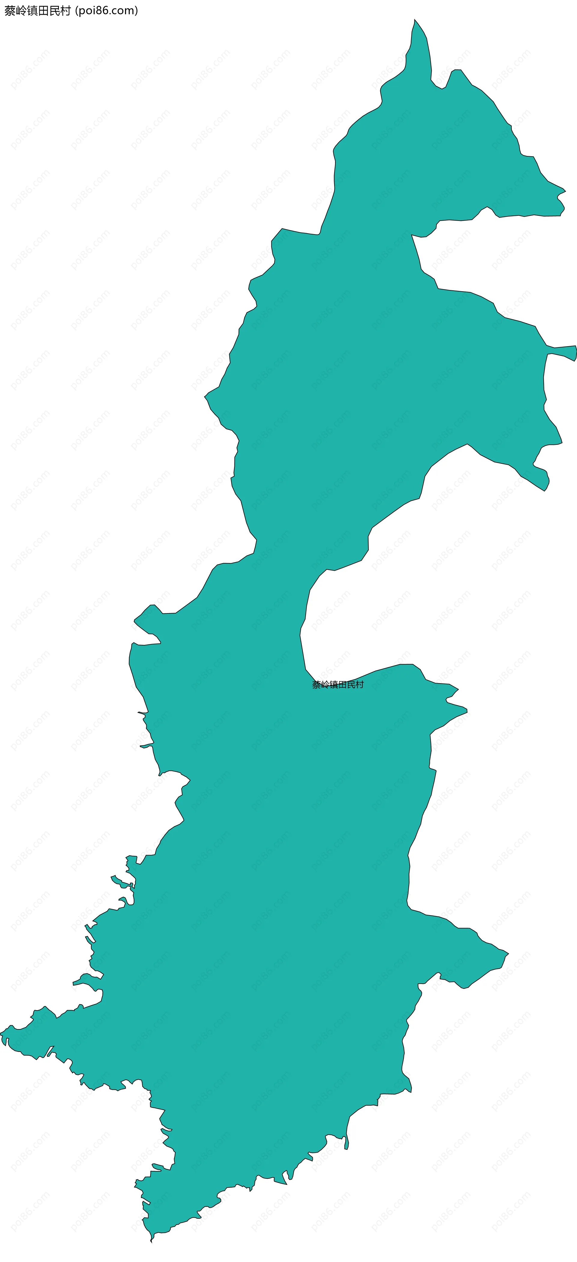 蔡岭镇田民村边界地图