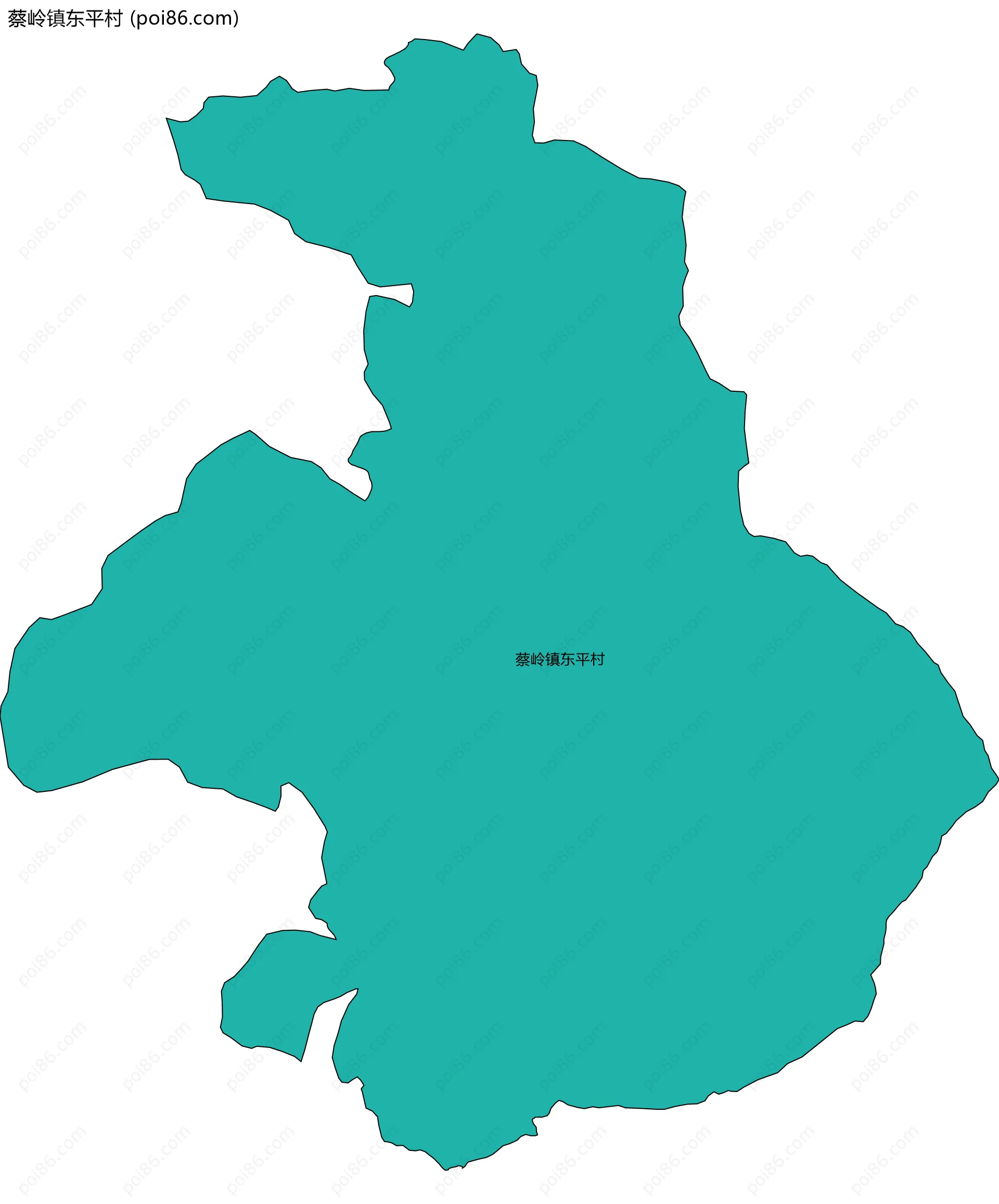 蔡岭镇东平村边界地图