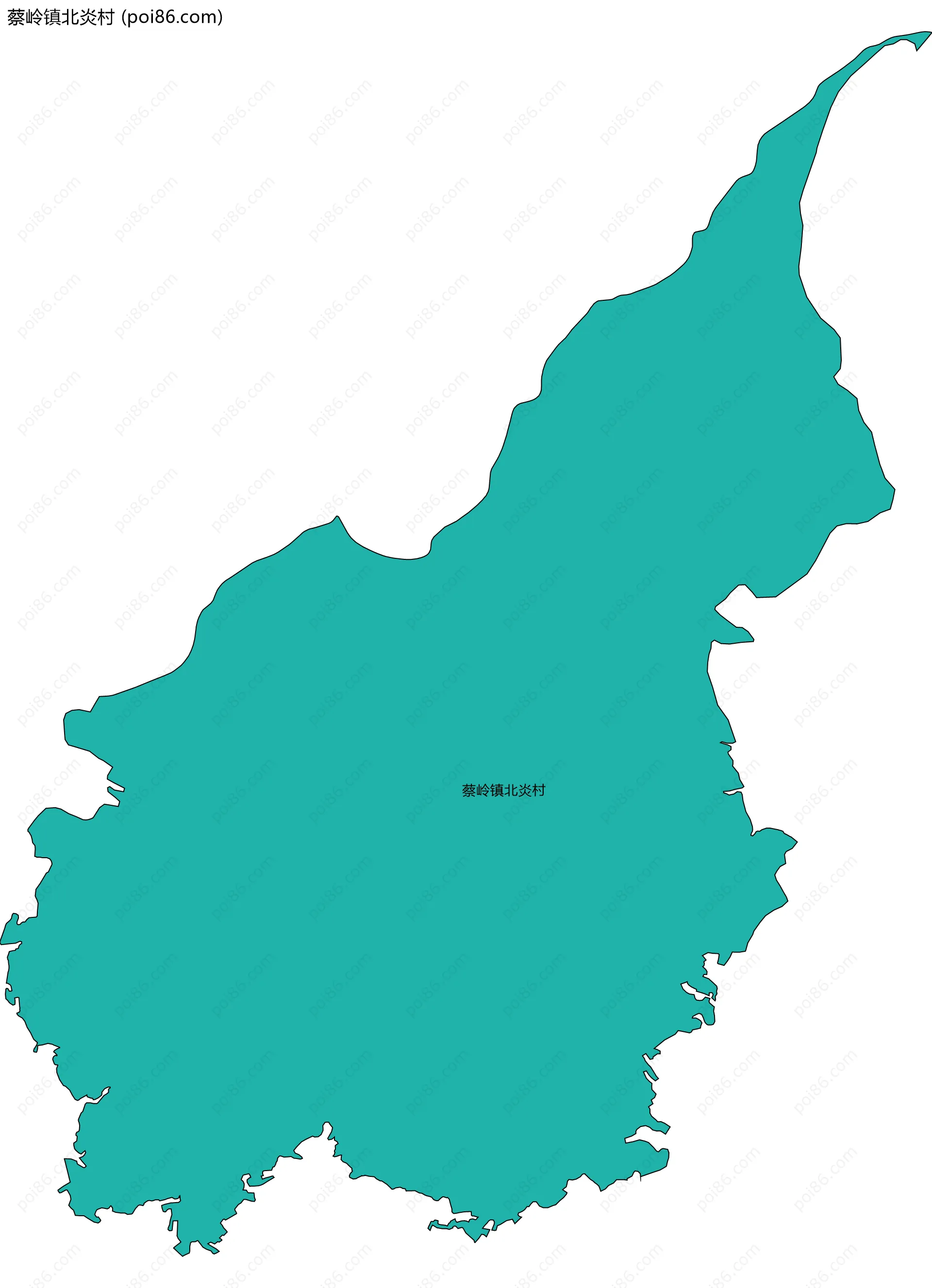 蔡岭镇北炎村边界地图