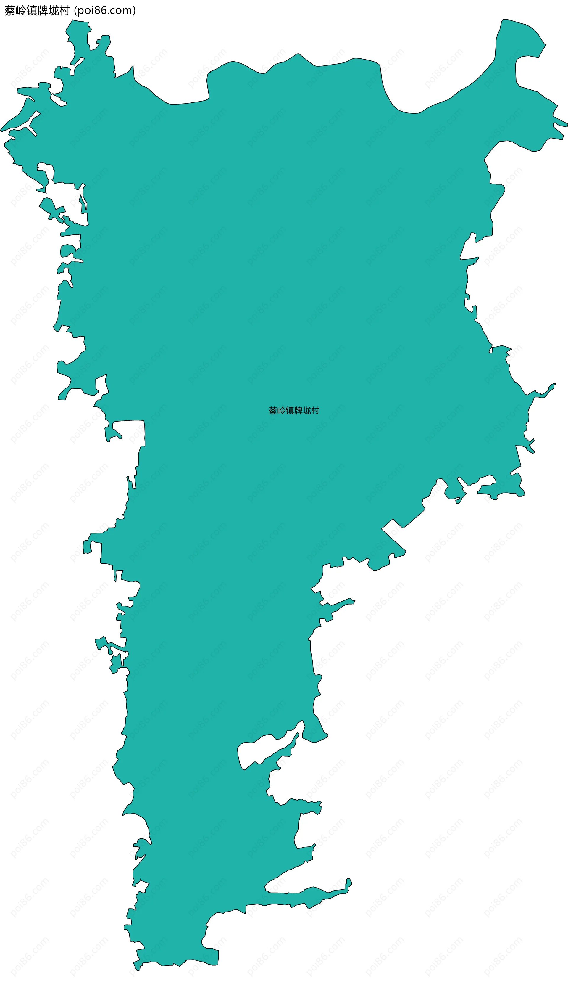 蔡岭镇牌垅村边界地图