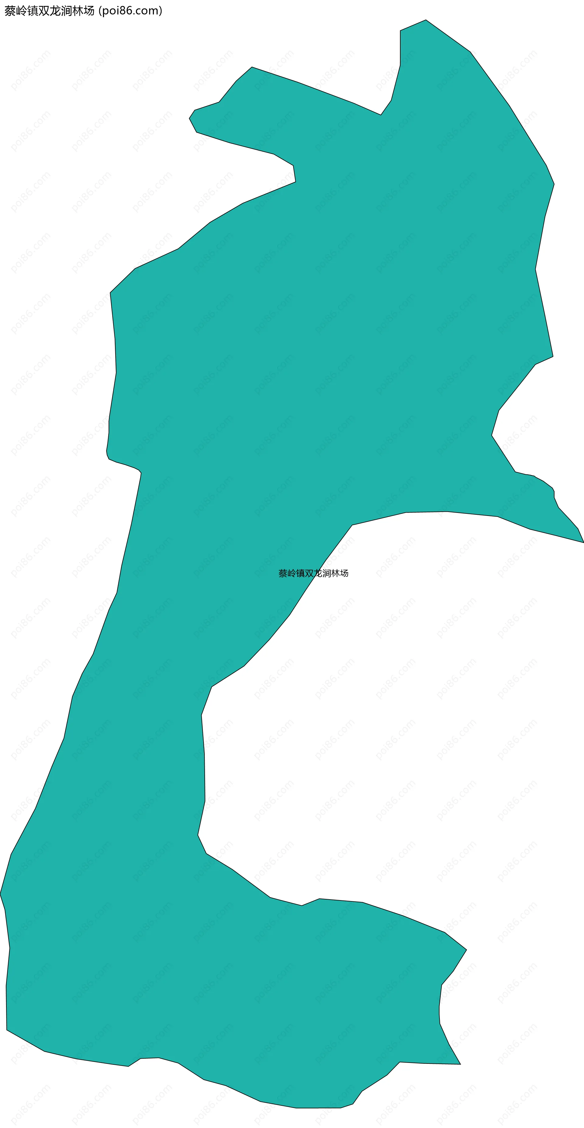 蔡岭镇双龙涧林场边界地图