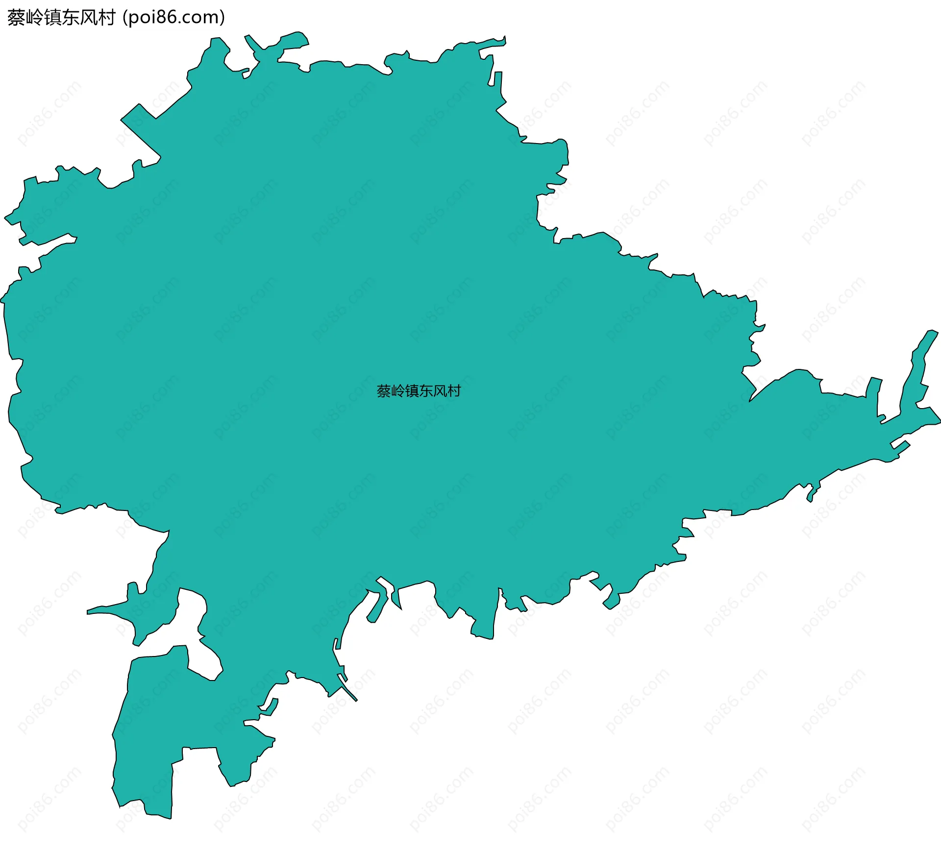 蔡岭镇东风村边界地图