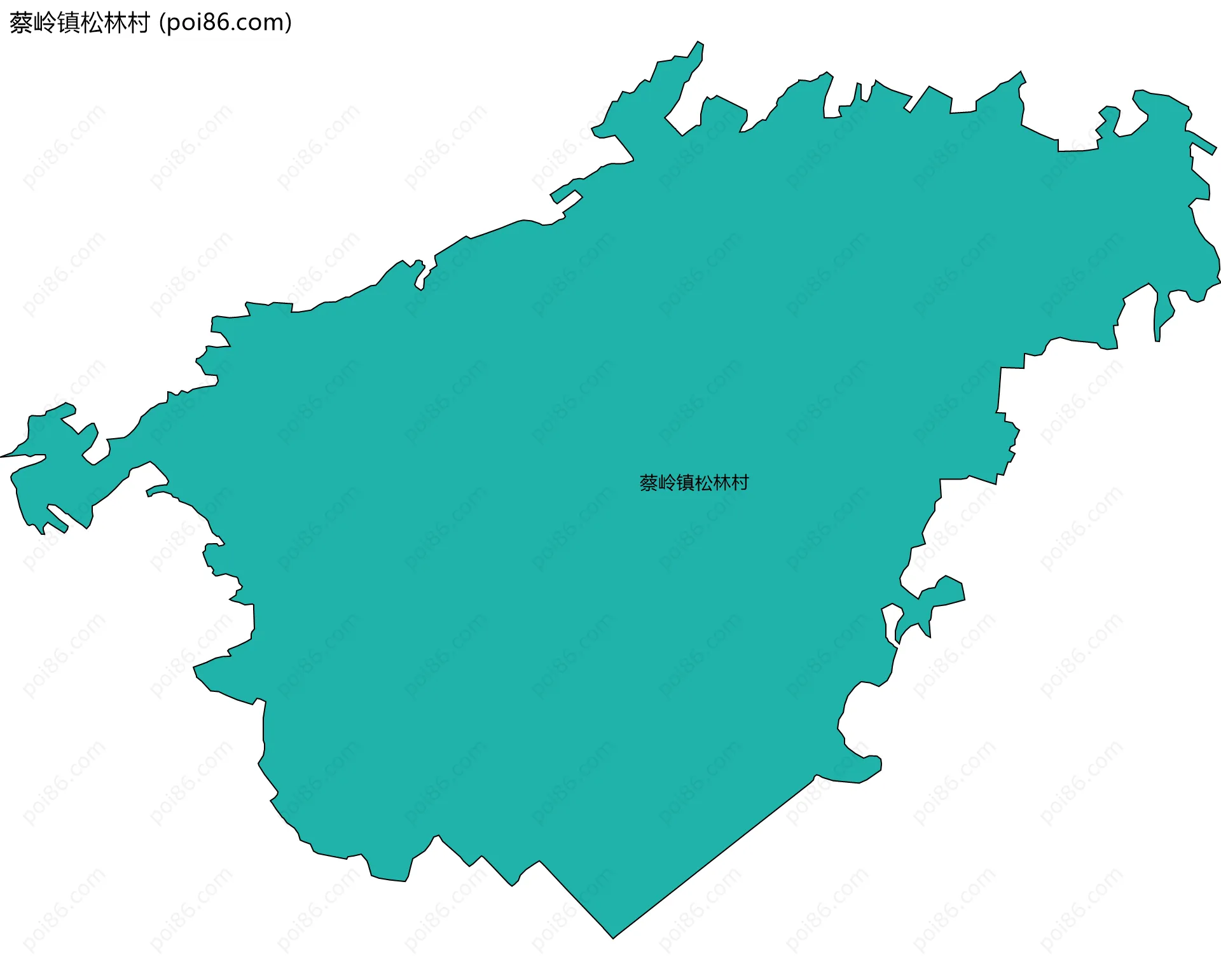 蔡岭镇松林村边界地图