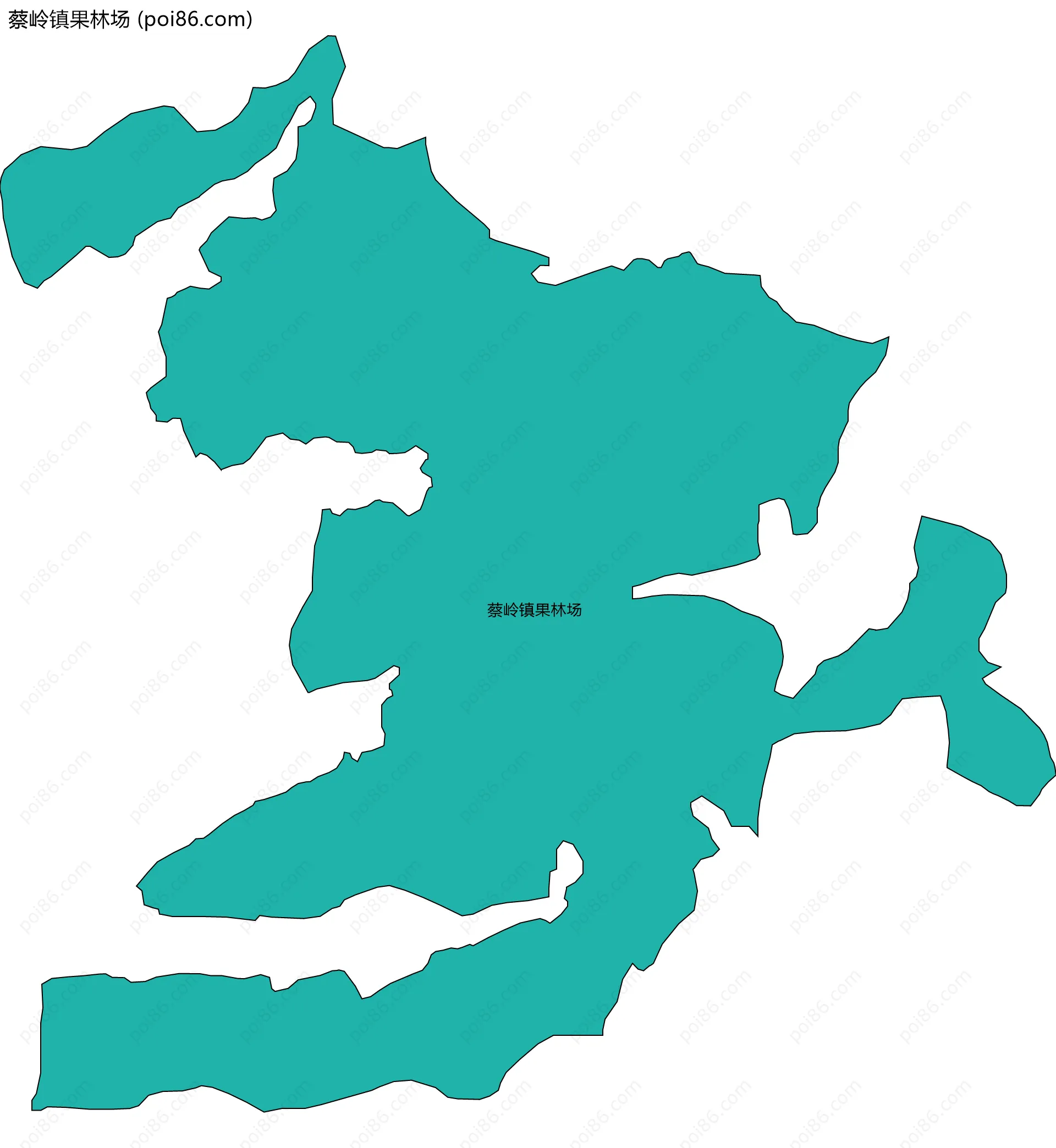 蔡岭镇果林场边界地图