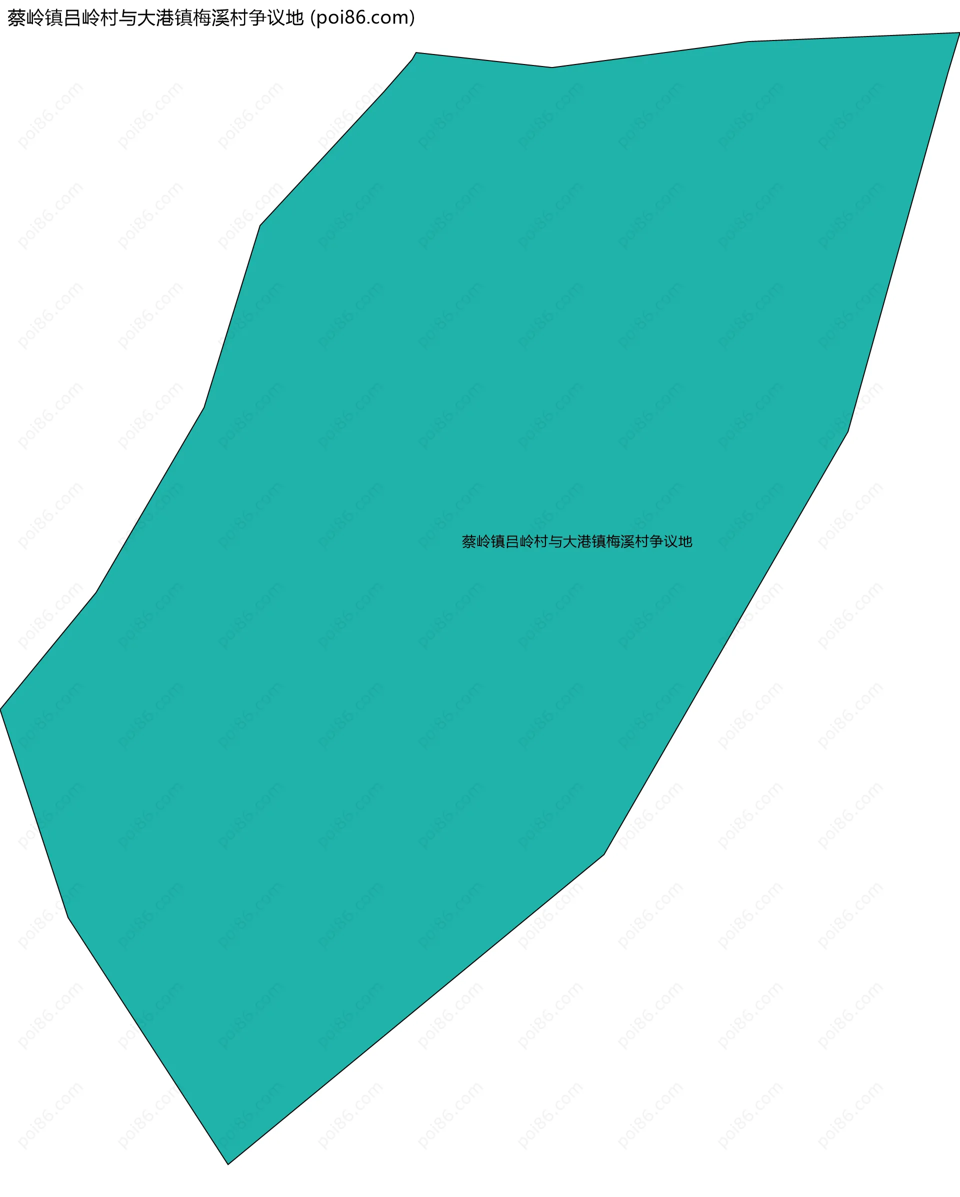 蔡岭镇吕岭村与大港镇梅溪村争议地边界地图