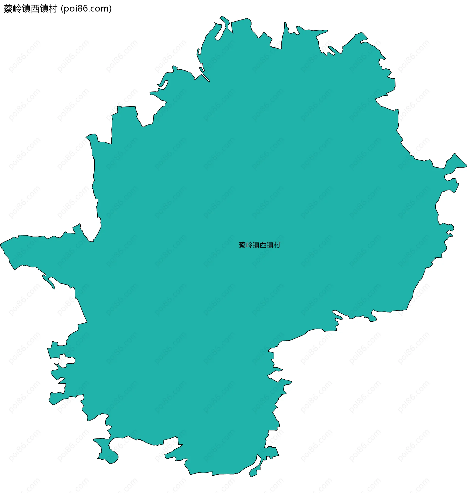 蔡岭镇西镇村边界地图