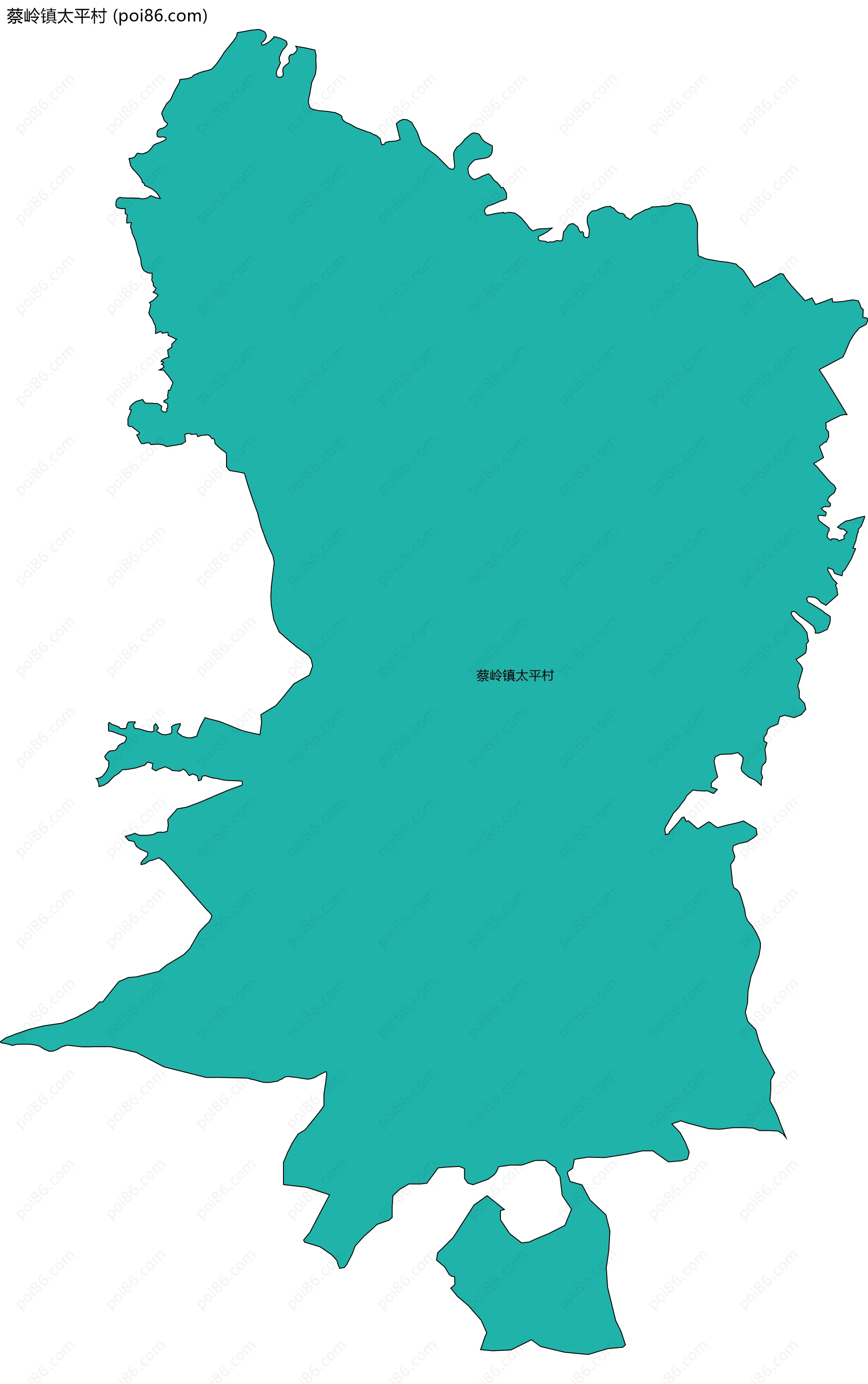 蔡岭镇太平村边界地图