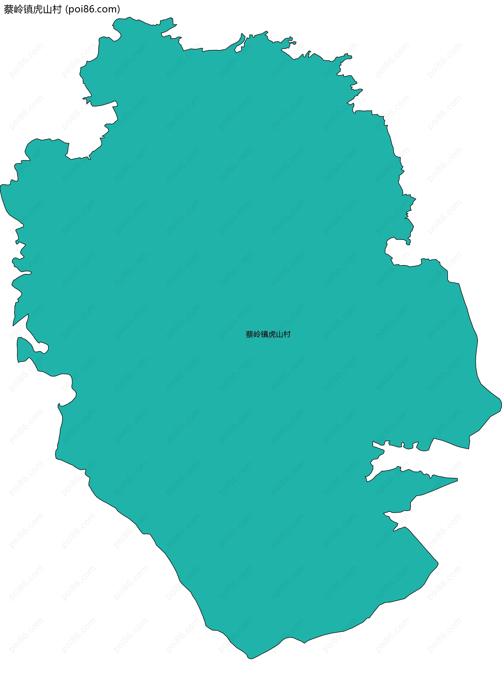 蔡岭镇虎山村边界地图