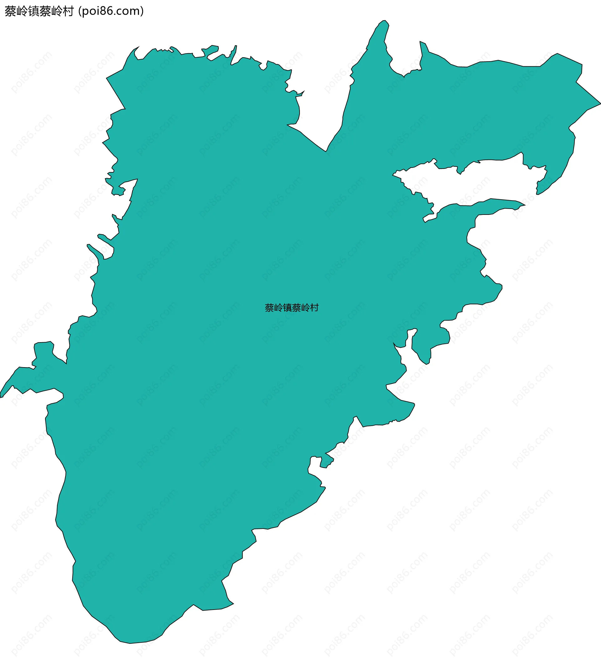 蔡岭镇蔡岭村边界地图