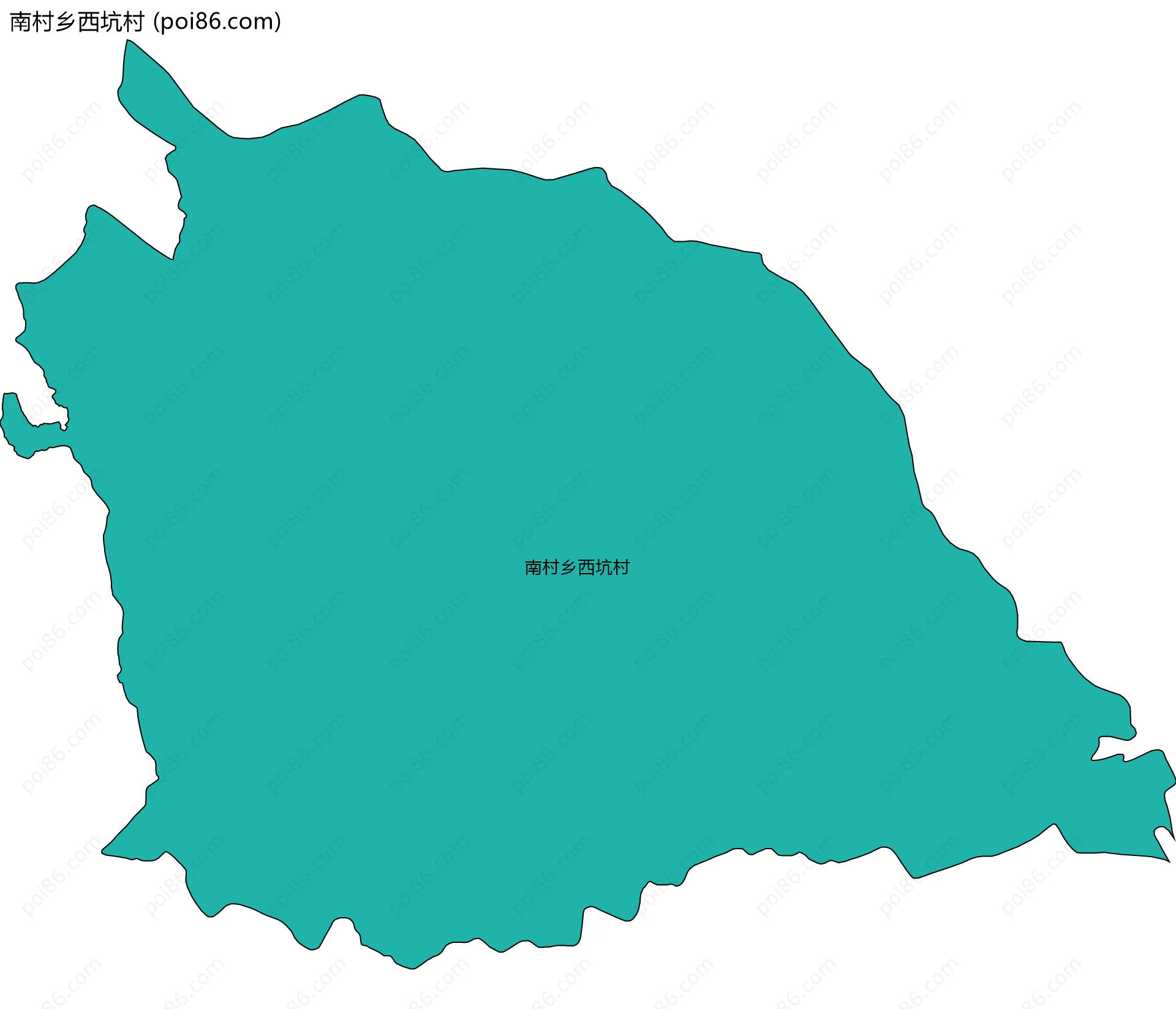 南村乡西坑村边界地图