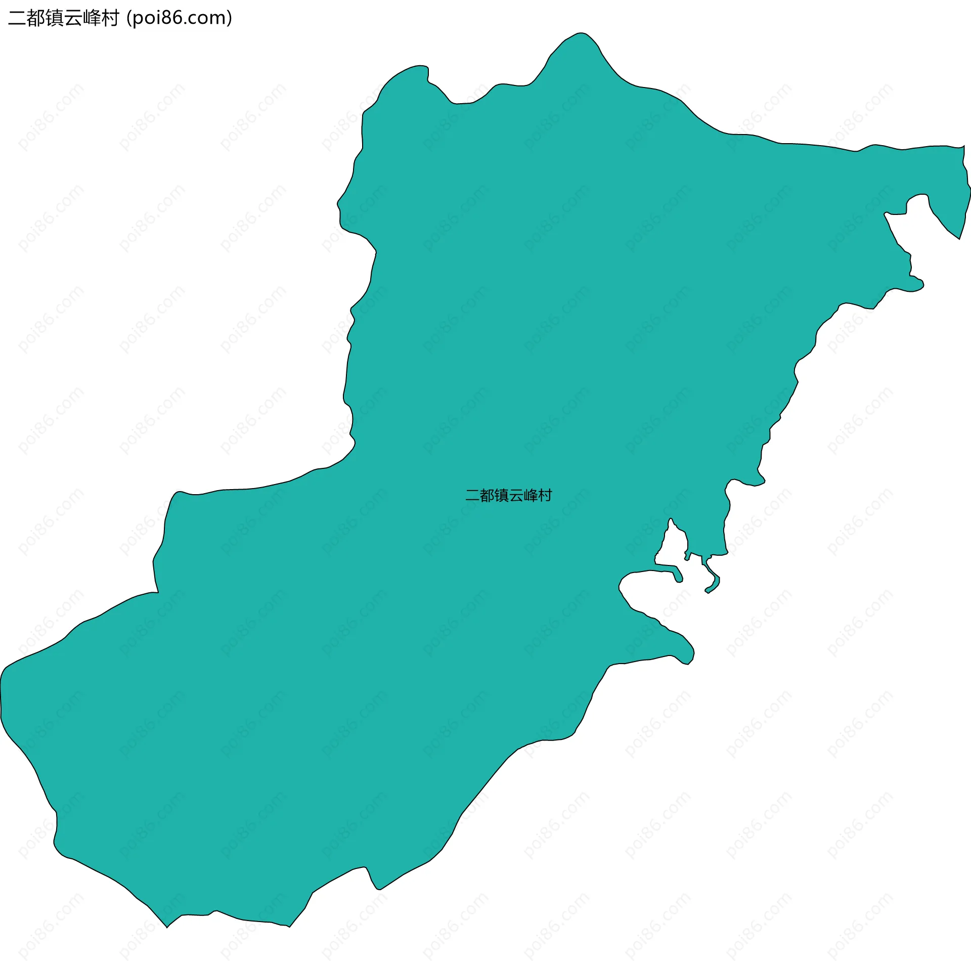 二都镇云峰村边界地图