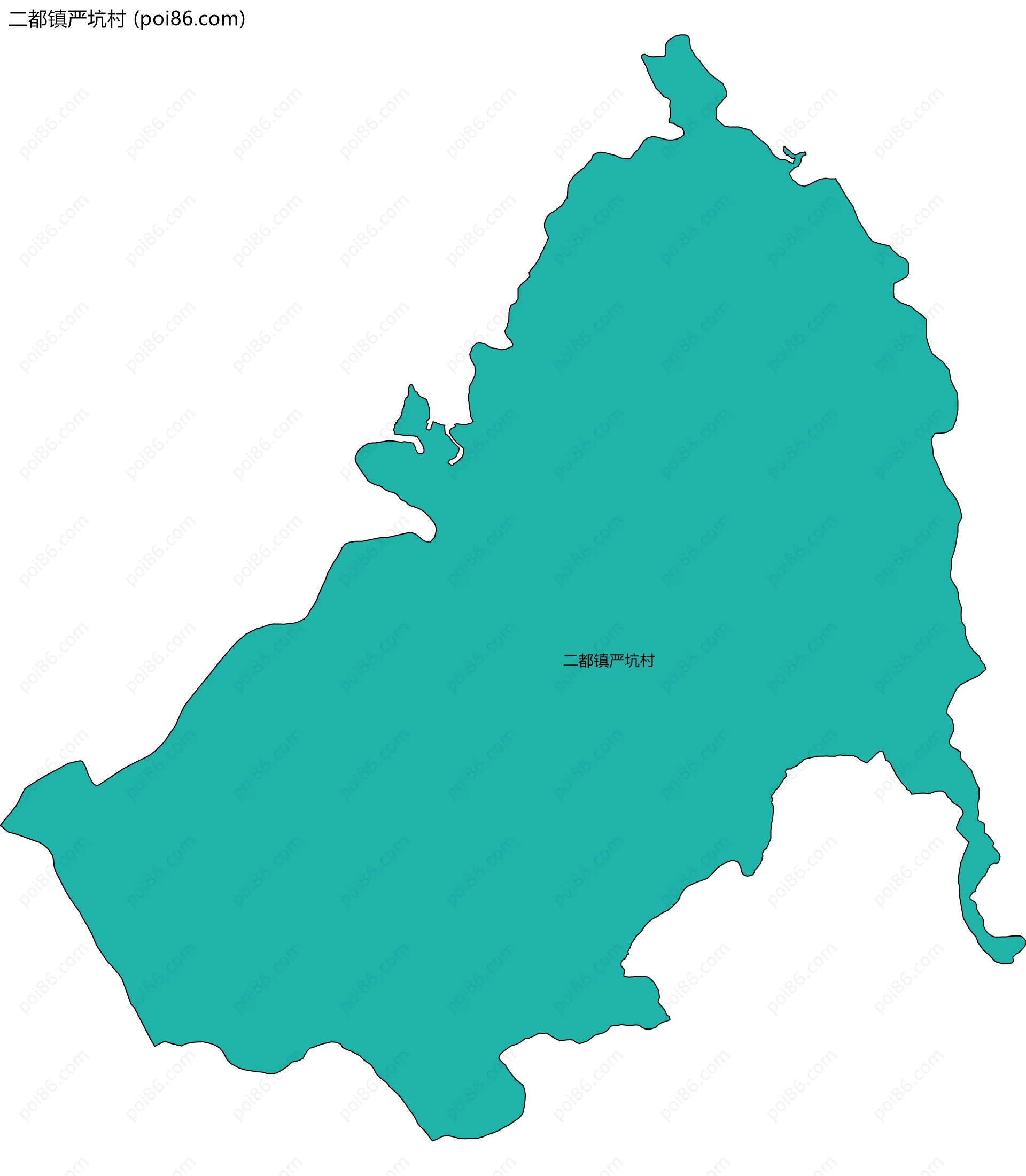 二都镇严坑村边界地图