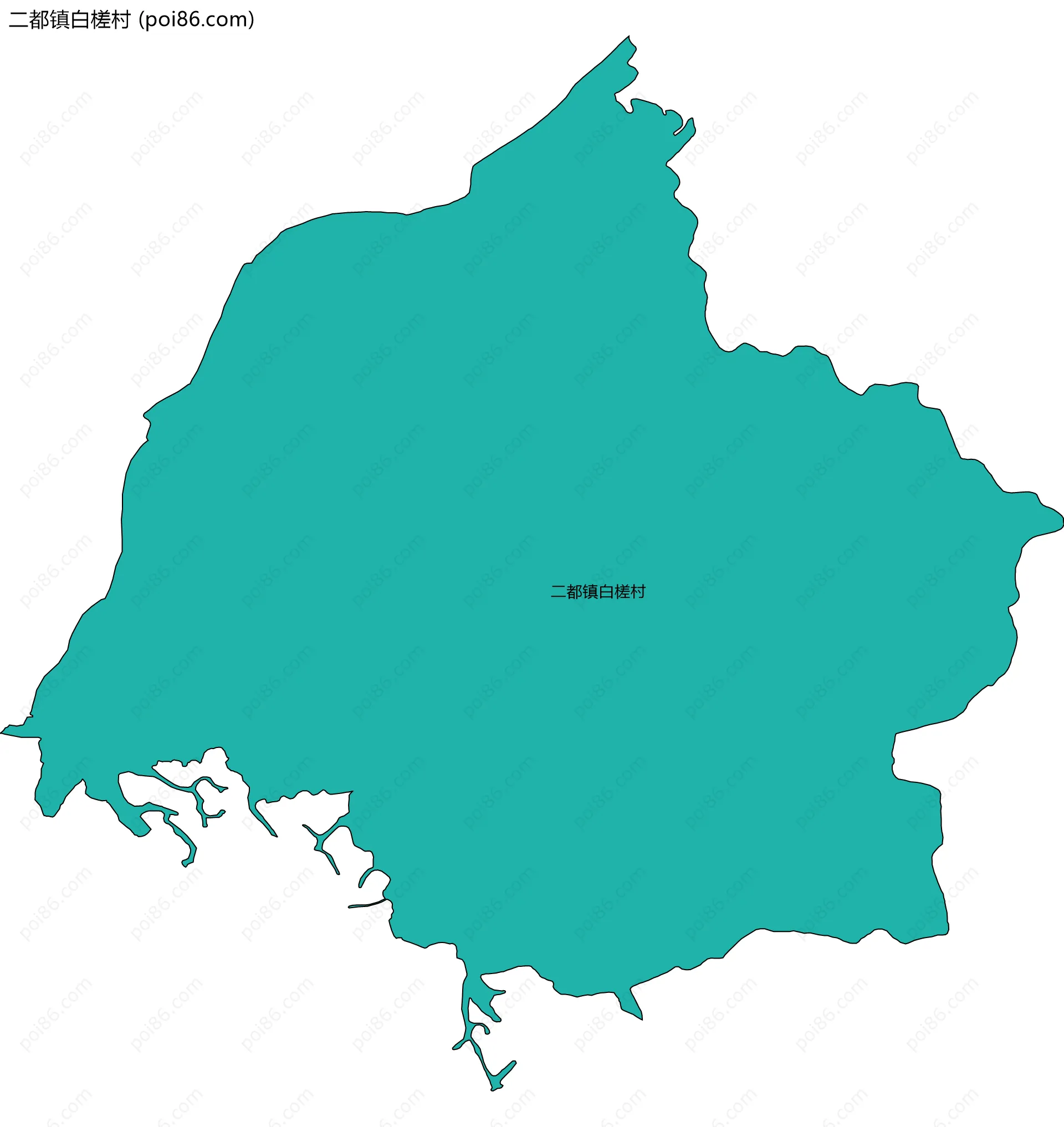 二都镇白槎村边界地图