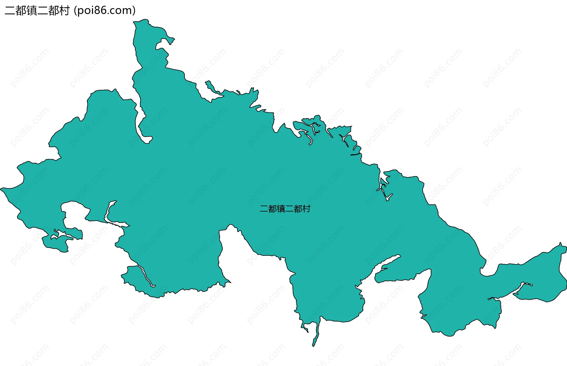 二都镇二都村边界地图