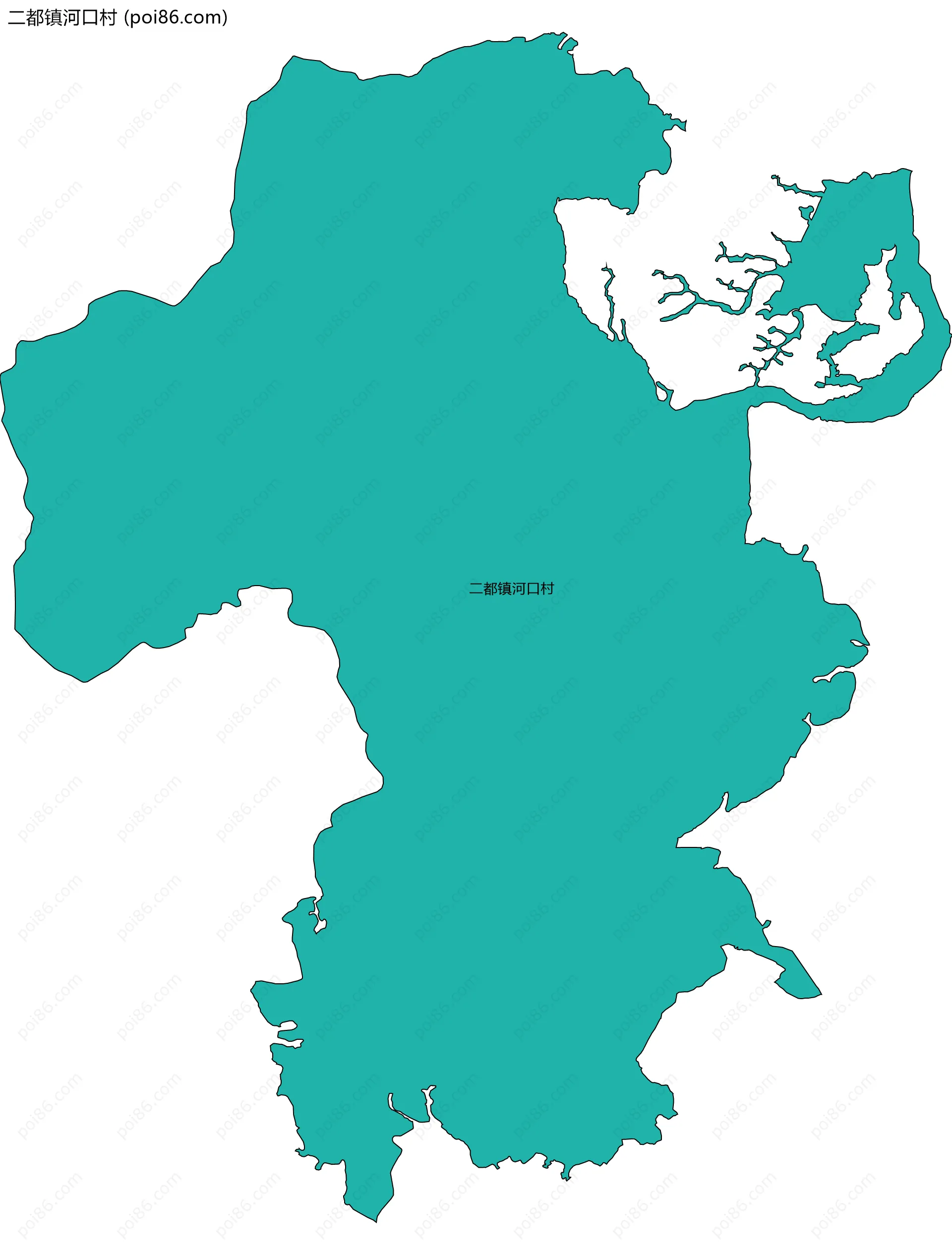 二都镇河口村边界地图