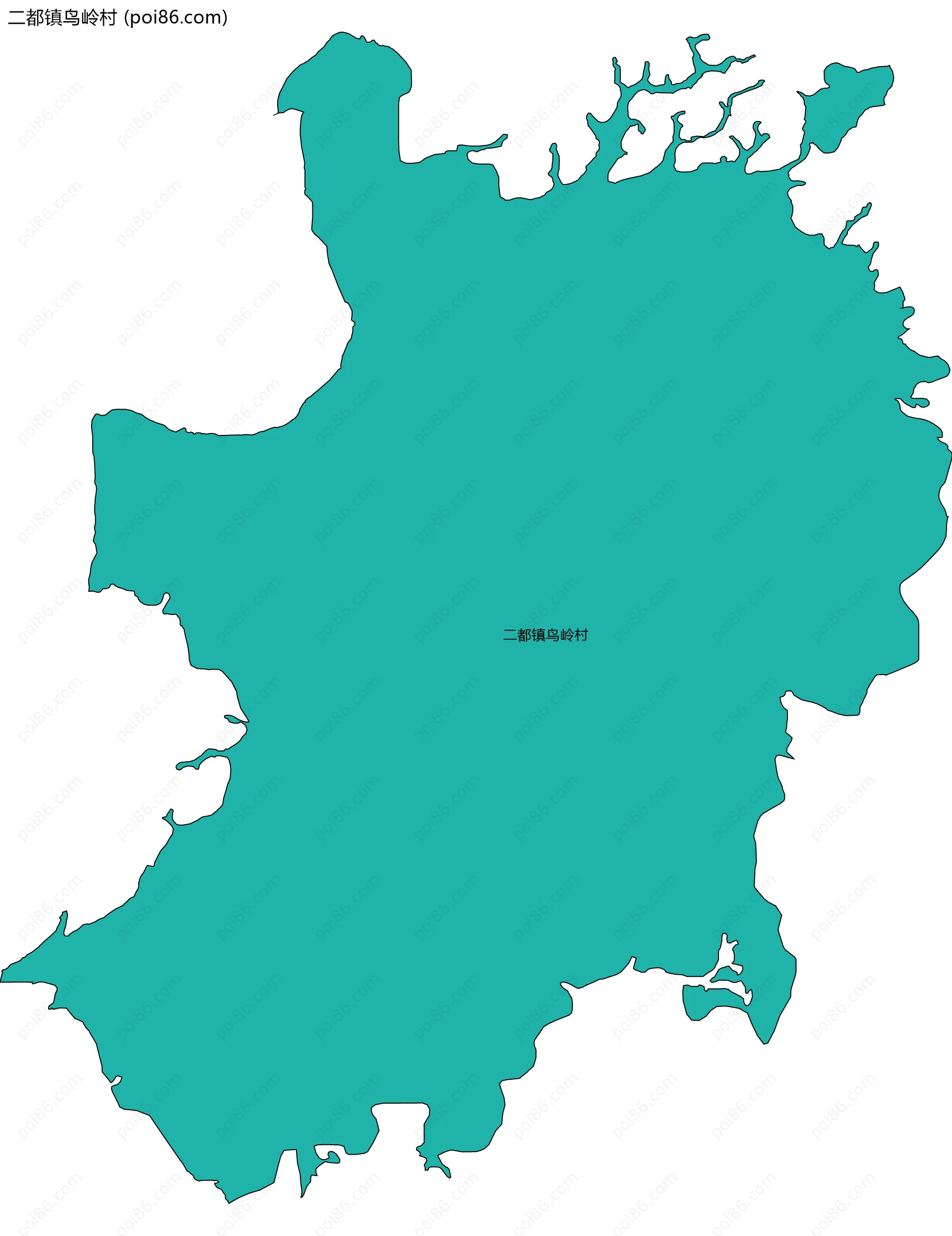 二都镇鸟岭村边界地图
