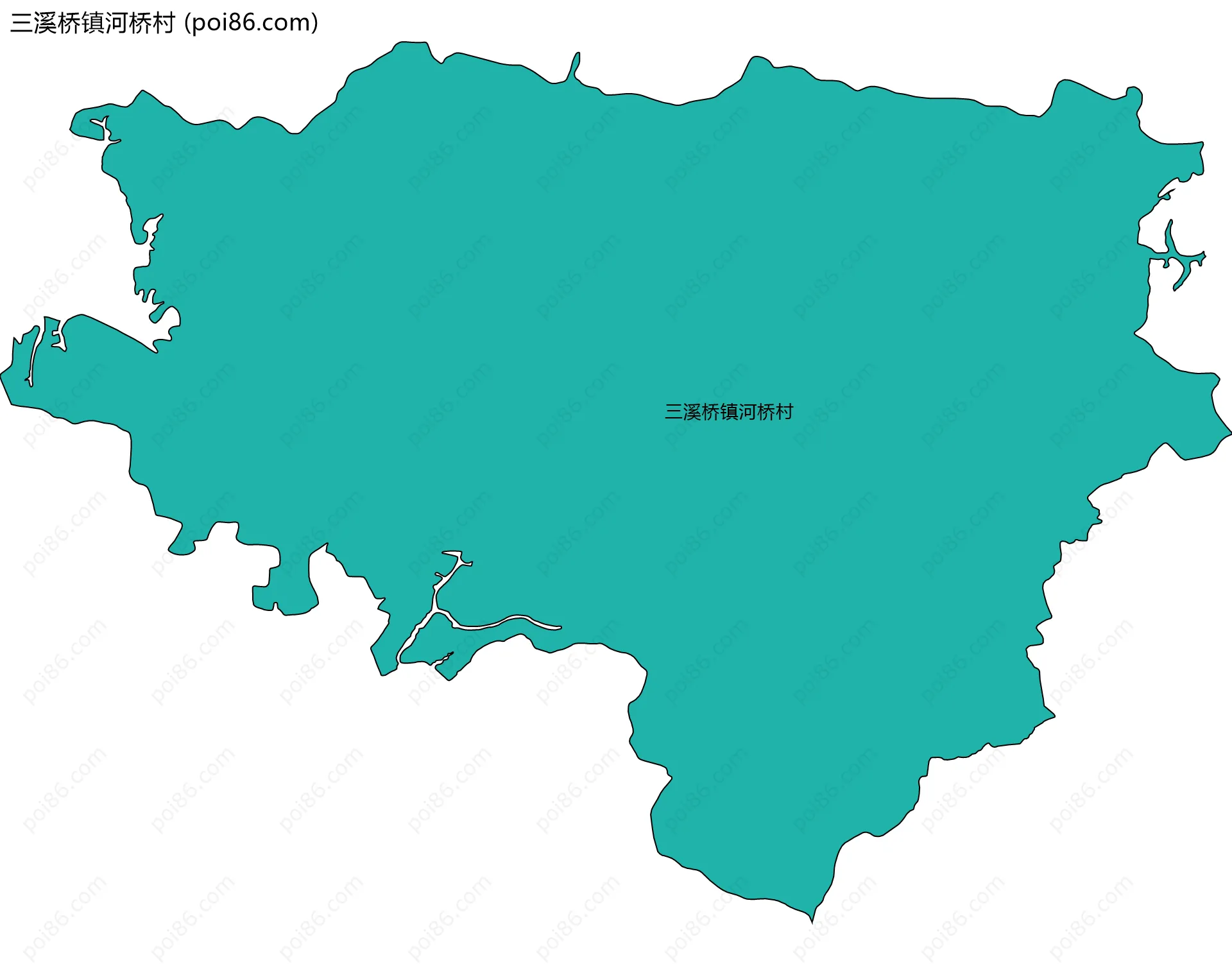 三溪桥镇河桥村边界地图