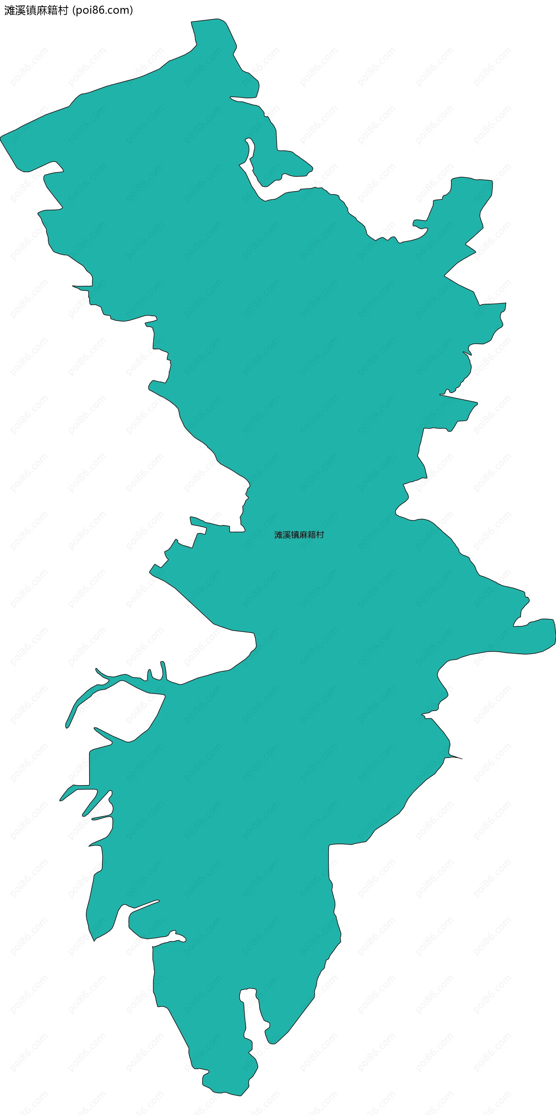 滩溪镇麻籍村边界地图