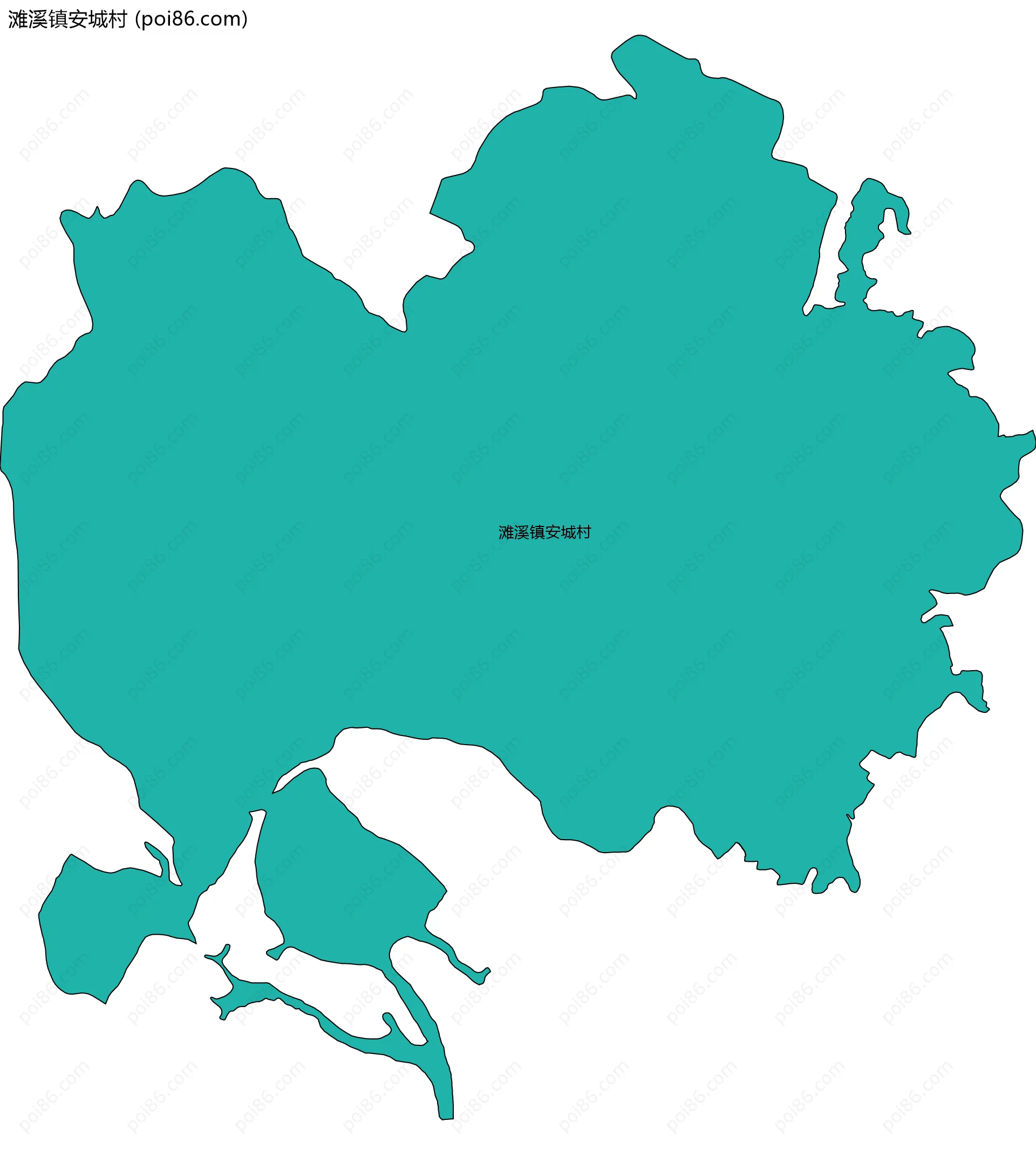 滩溪镇安城村边界地图