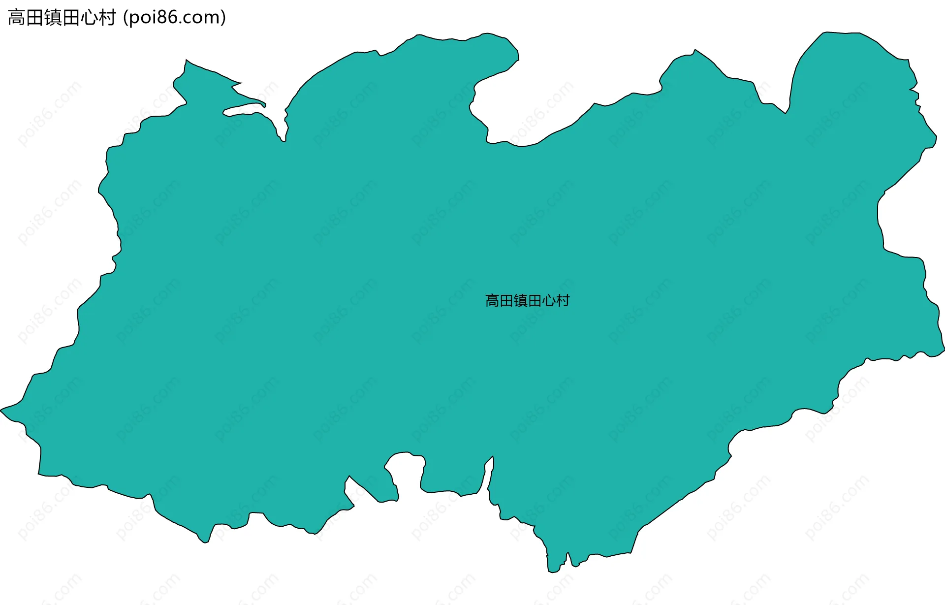 高田镇田心村边界地图