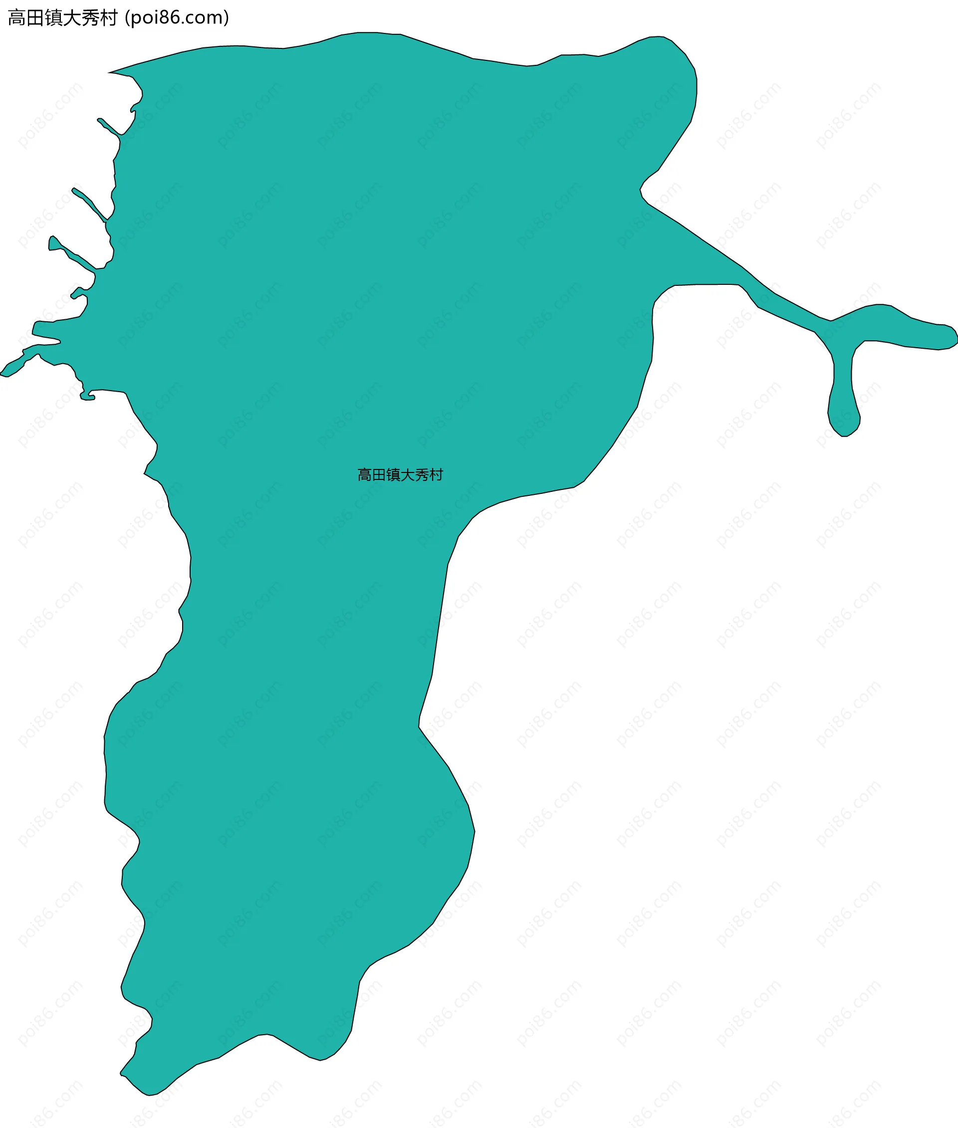 高田镇大秀村边界地图