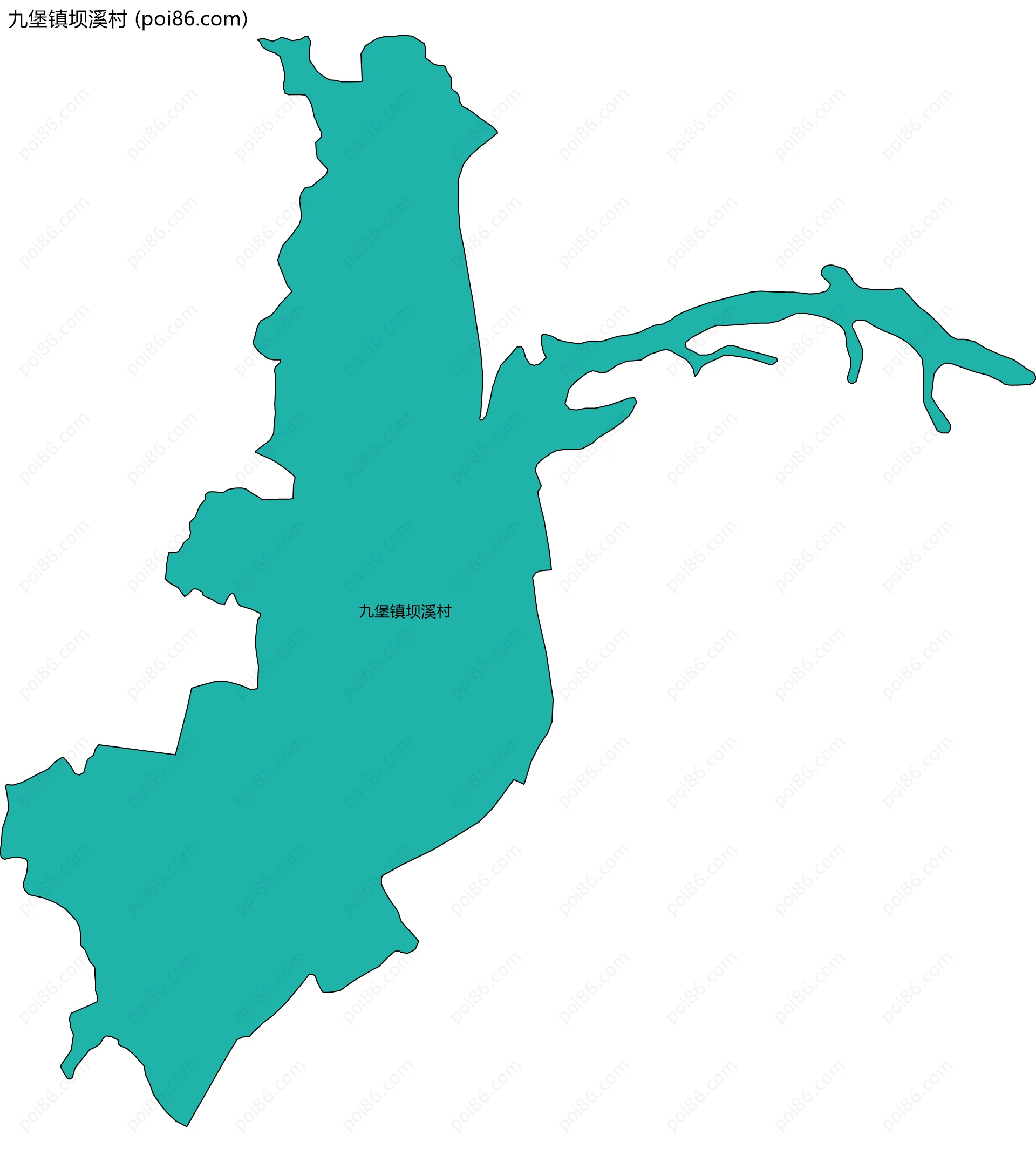 九堡镇坝溪村边界地图