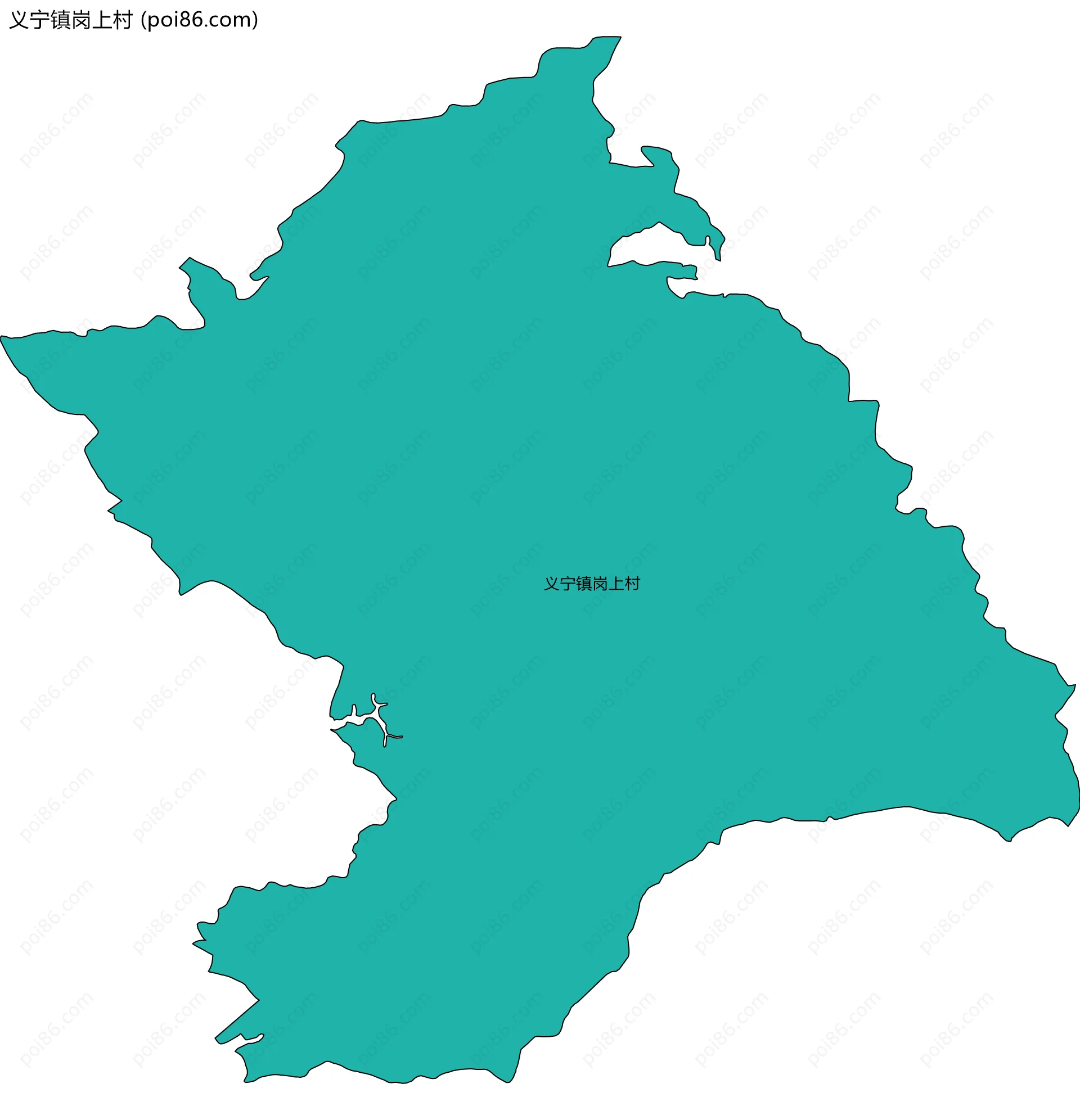 义宁镇岗上村边界地图