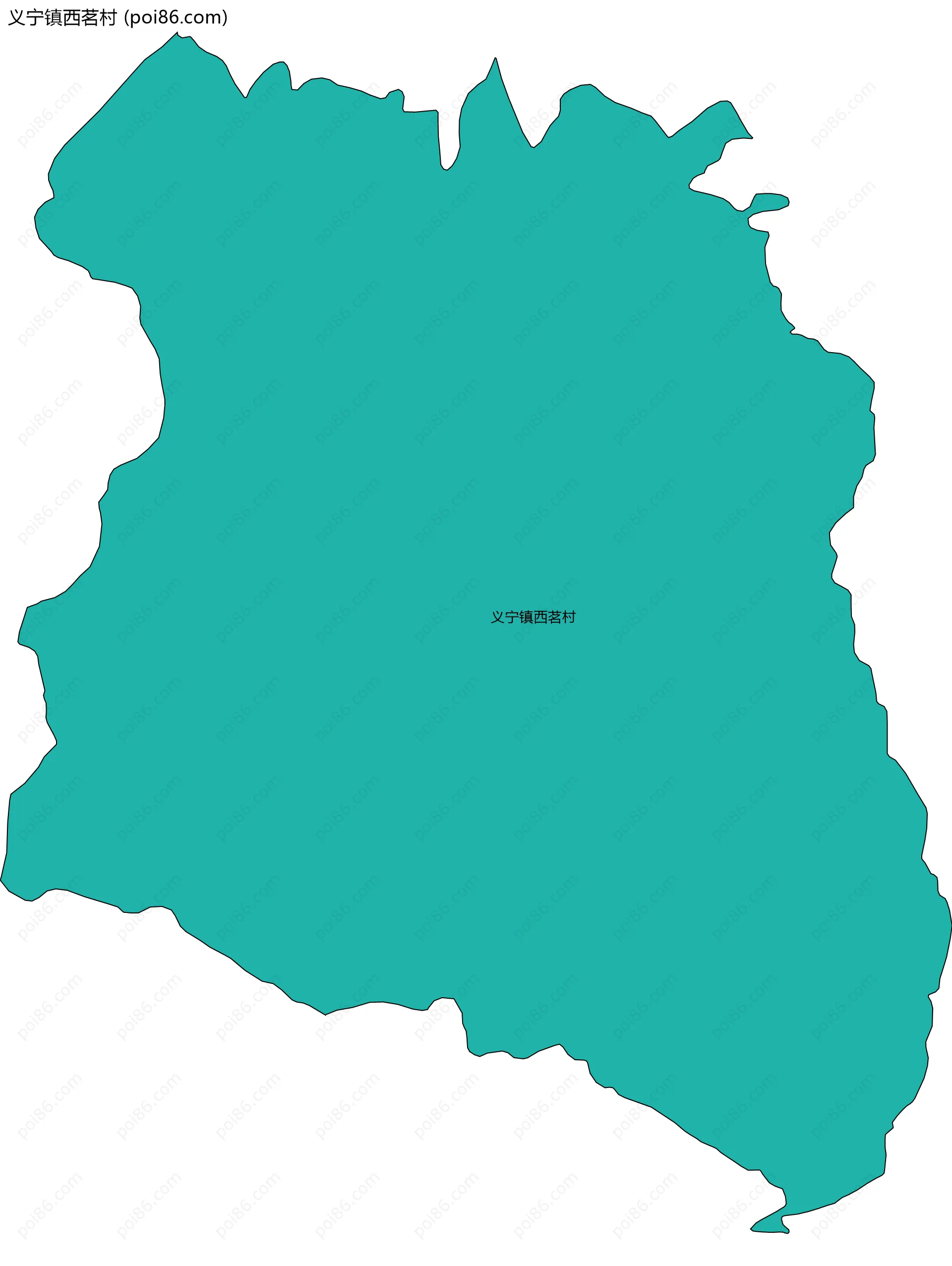 义宁镇西茗村边界地图