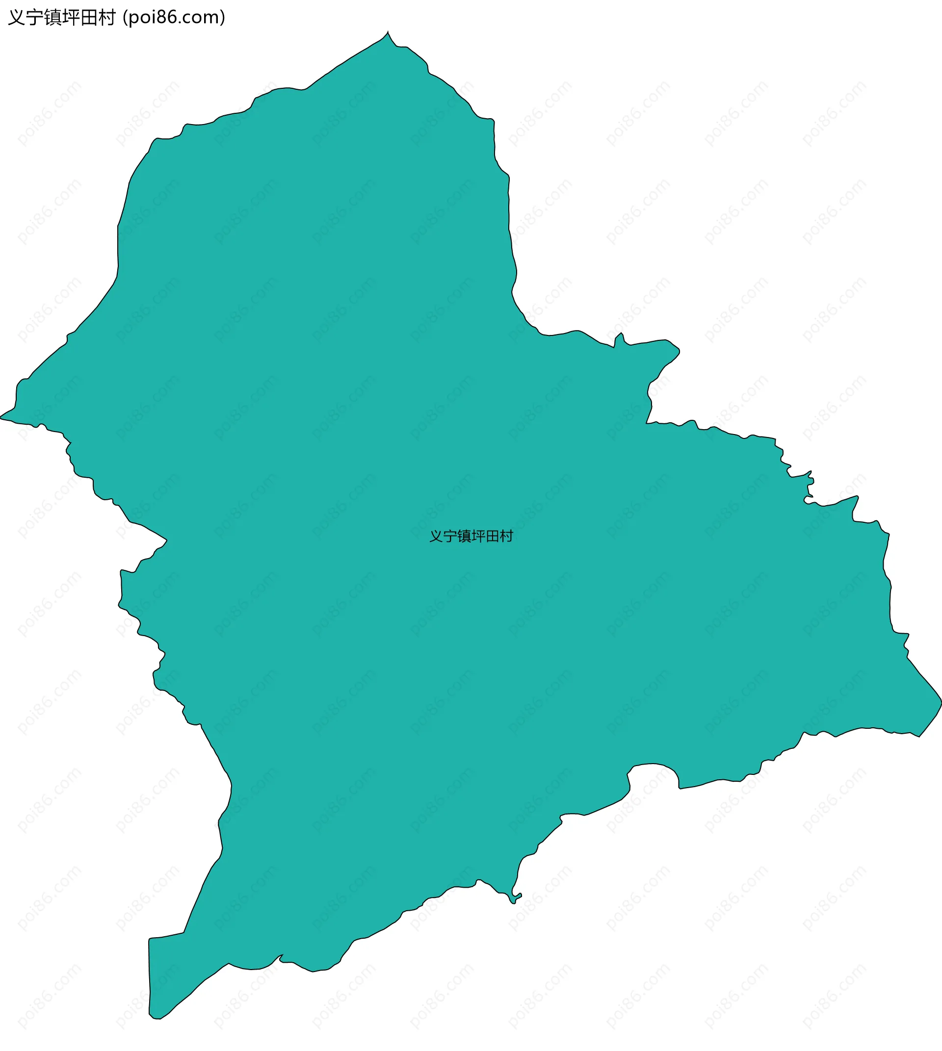义宁镇坪田村边界地图