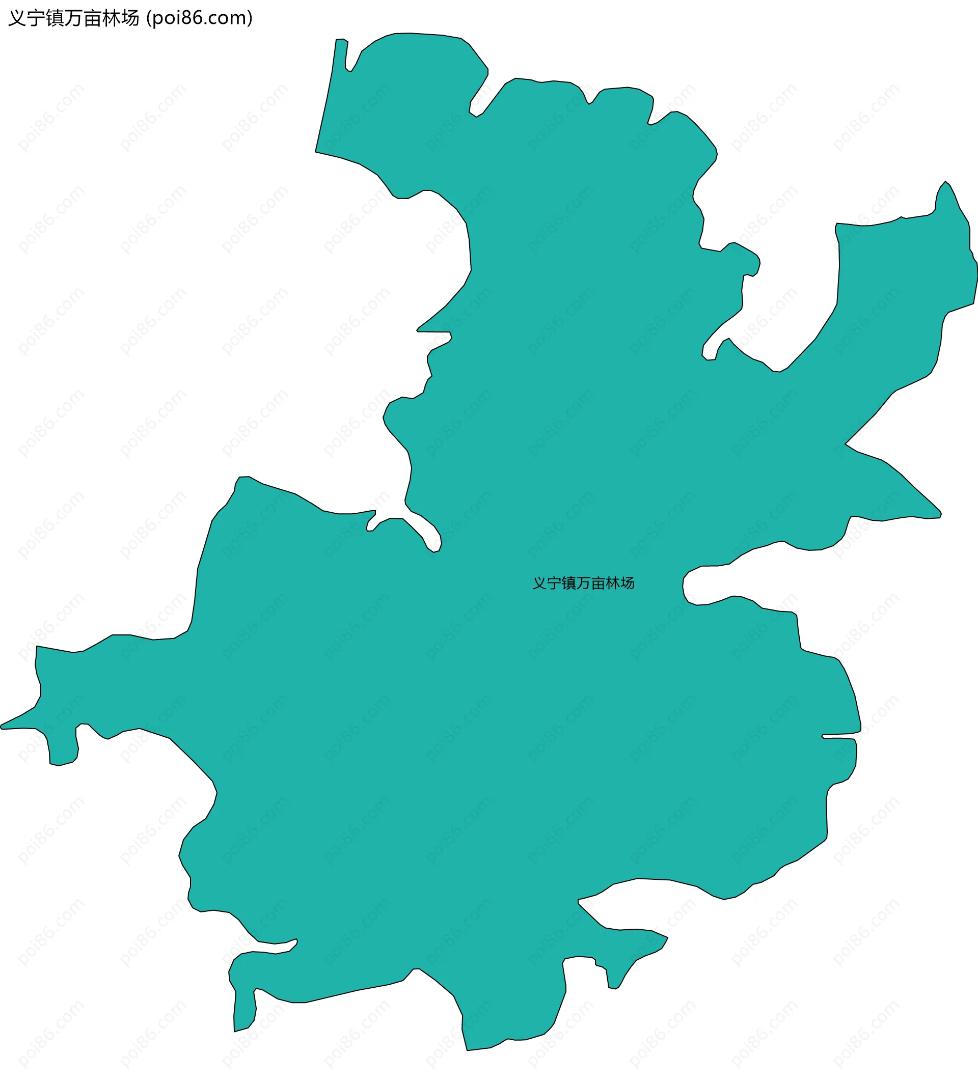 义宁镇万亩林场边界地图