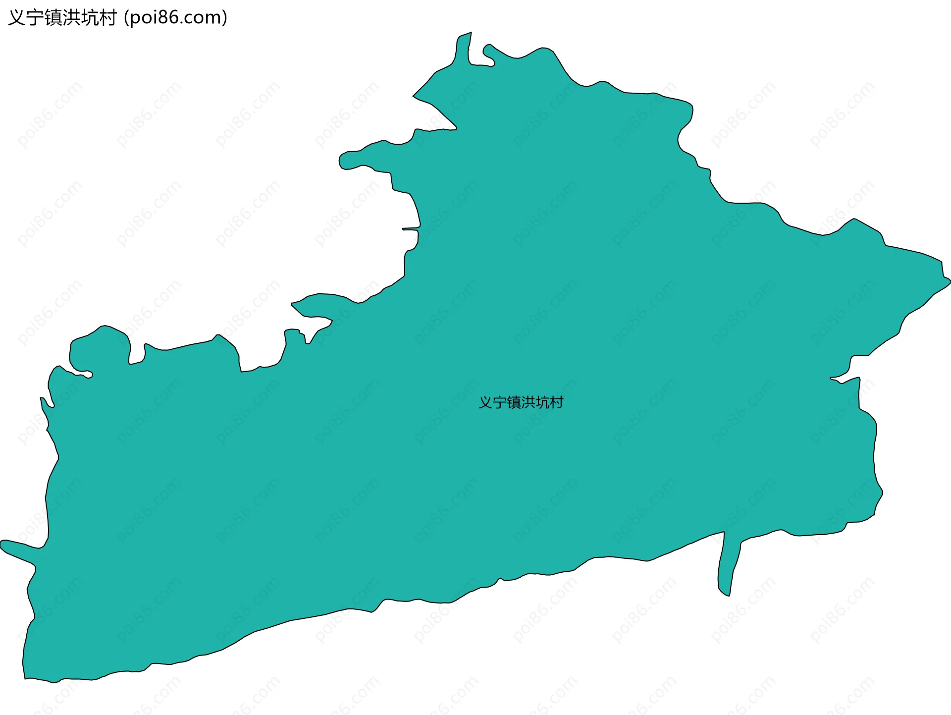 义宁镇洪坑村边界地图