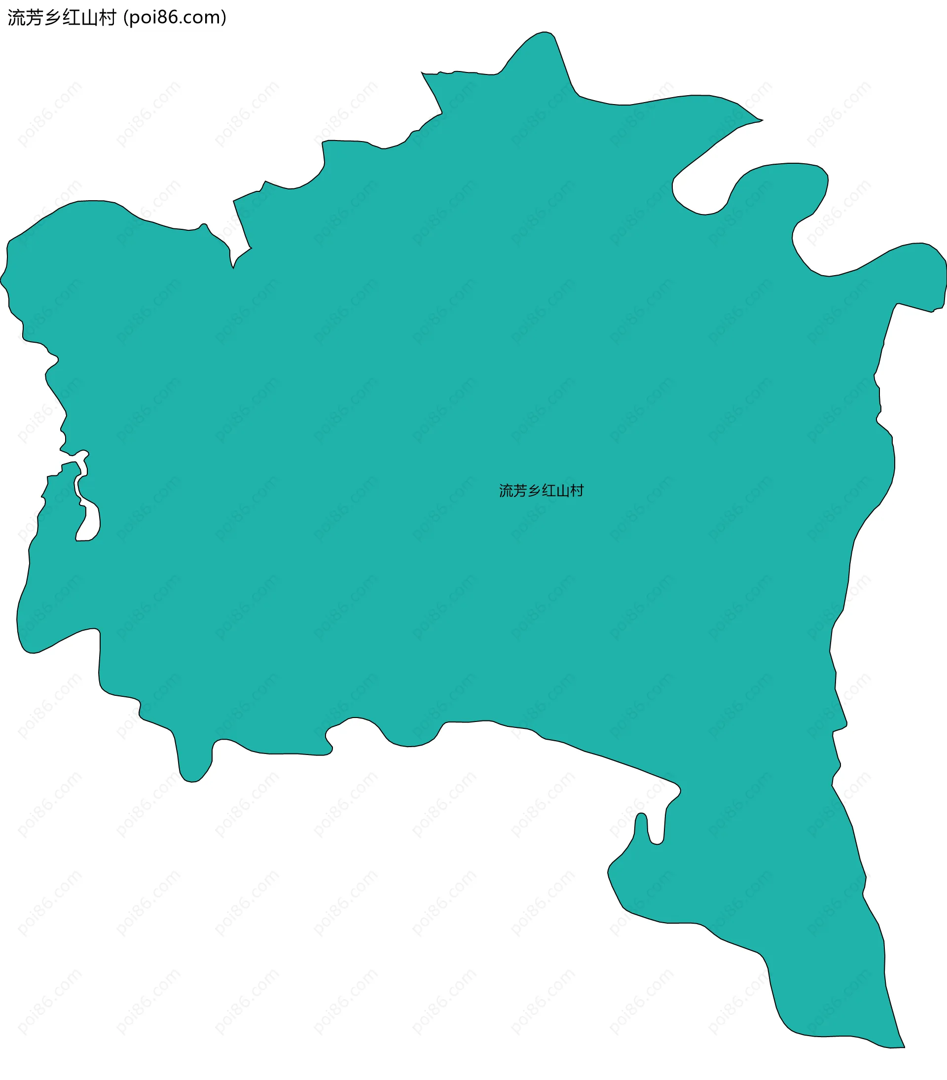 流芳乡红山村边界地图