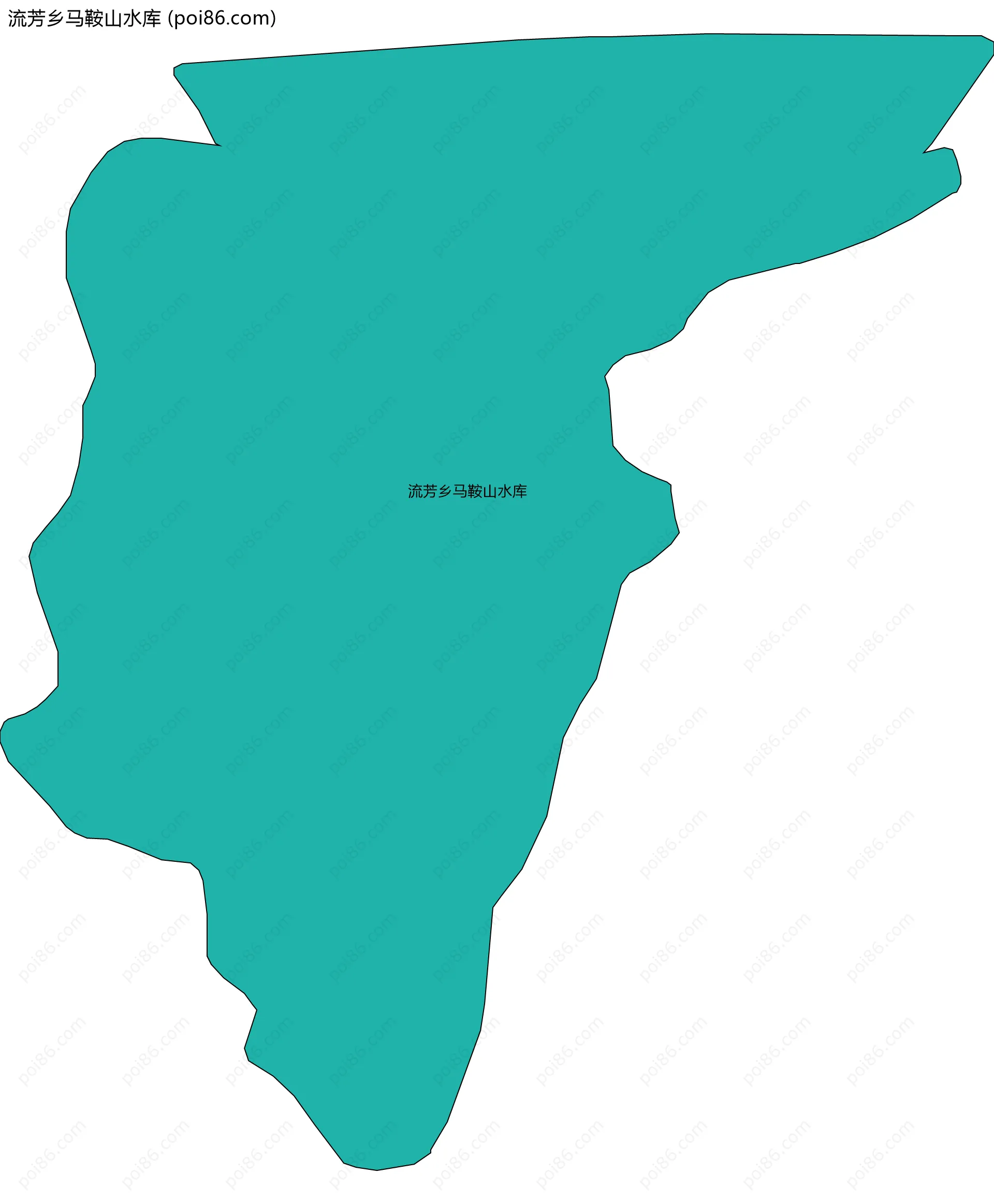 流芳乡马鞍山水库边界地图