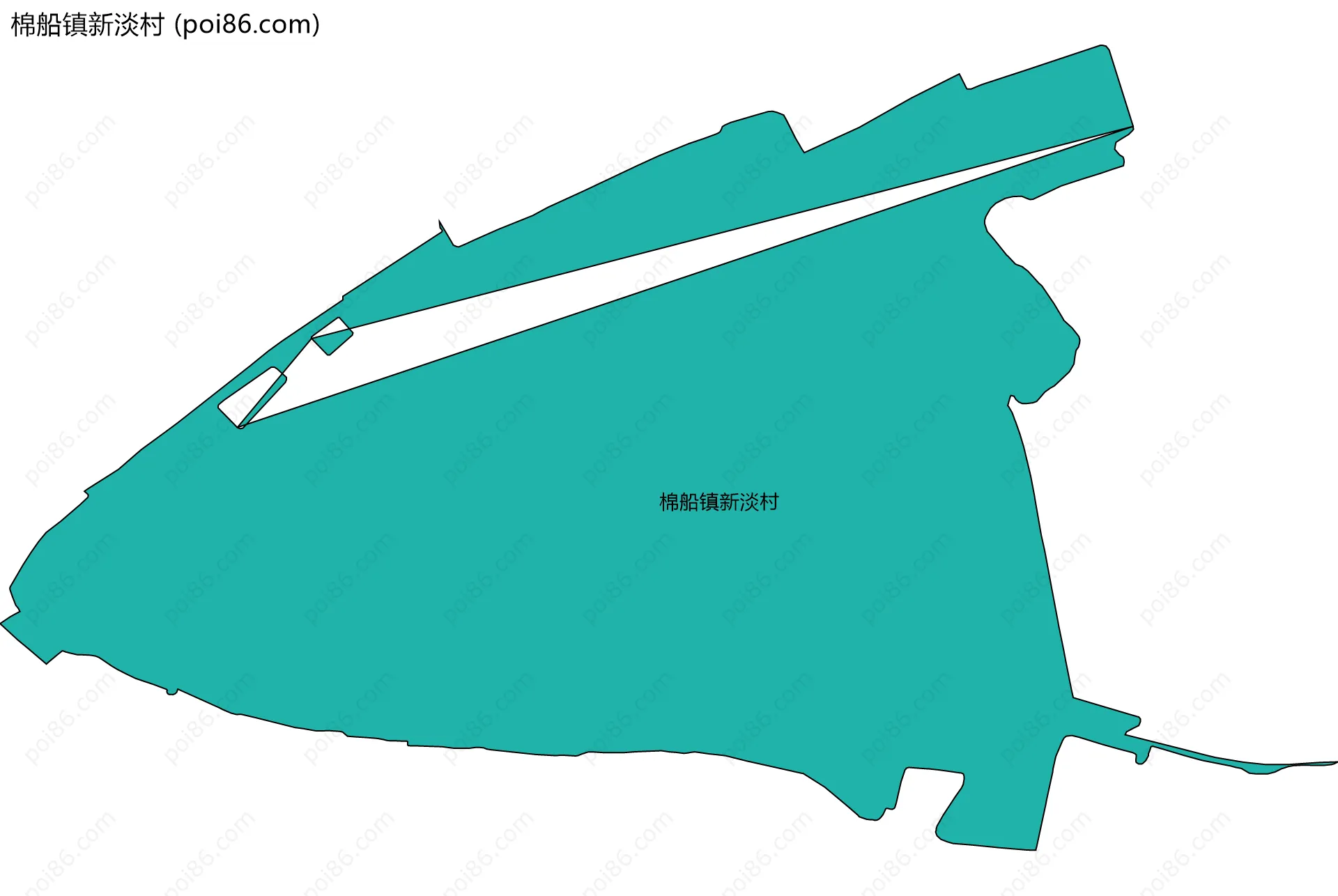 棉船镇新淡村边界地图