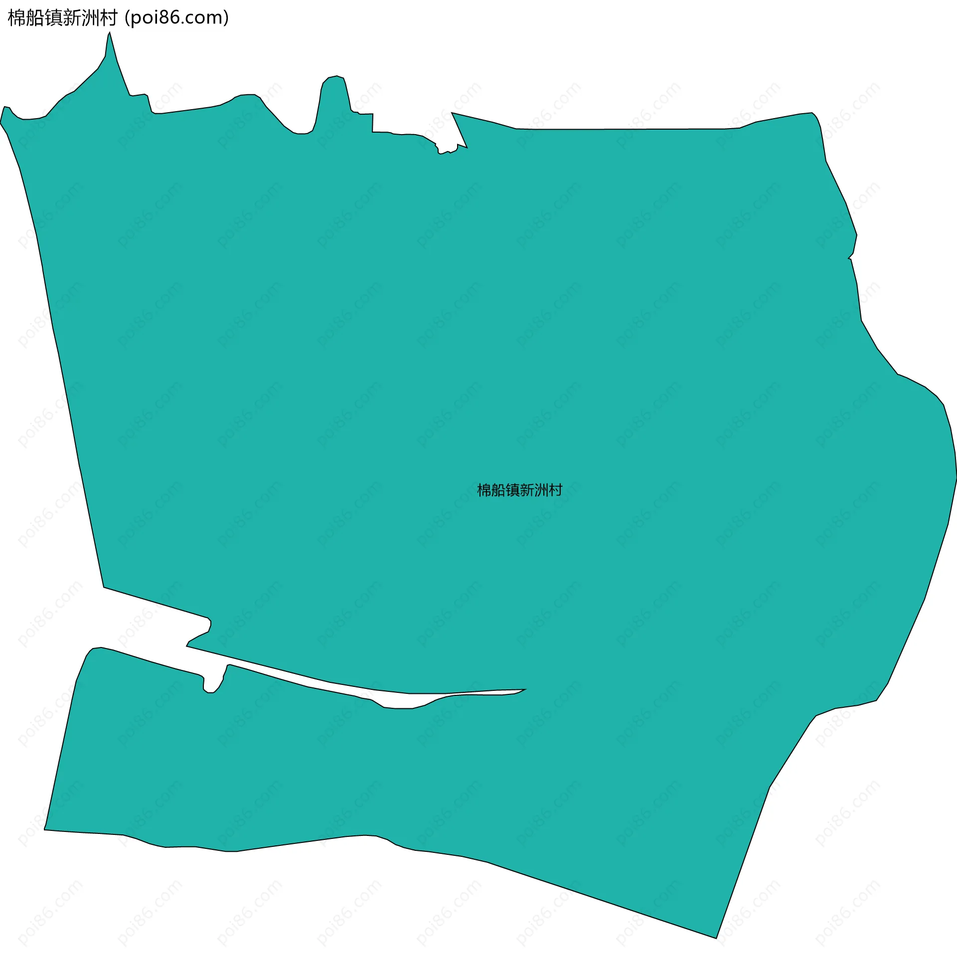棉船镇新洲村边界地图