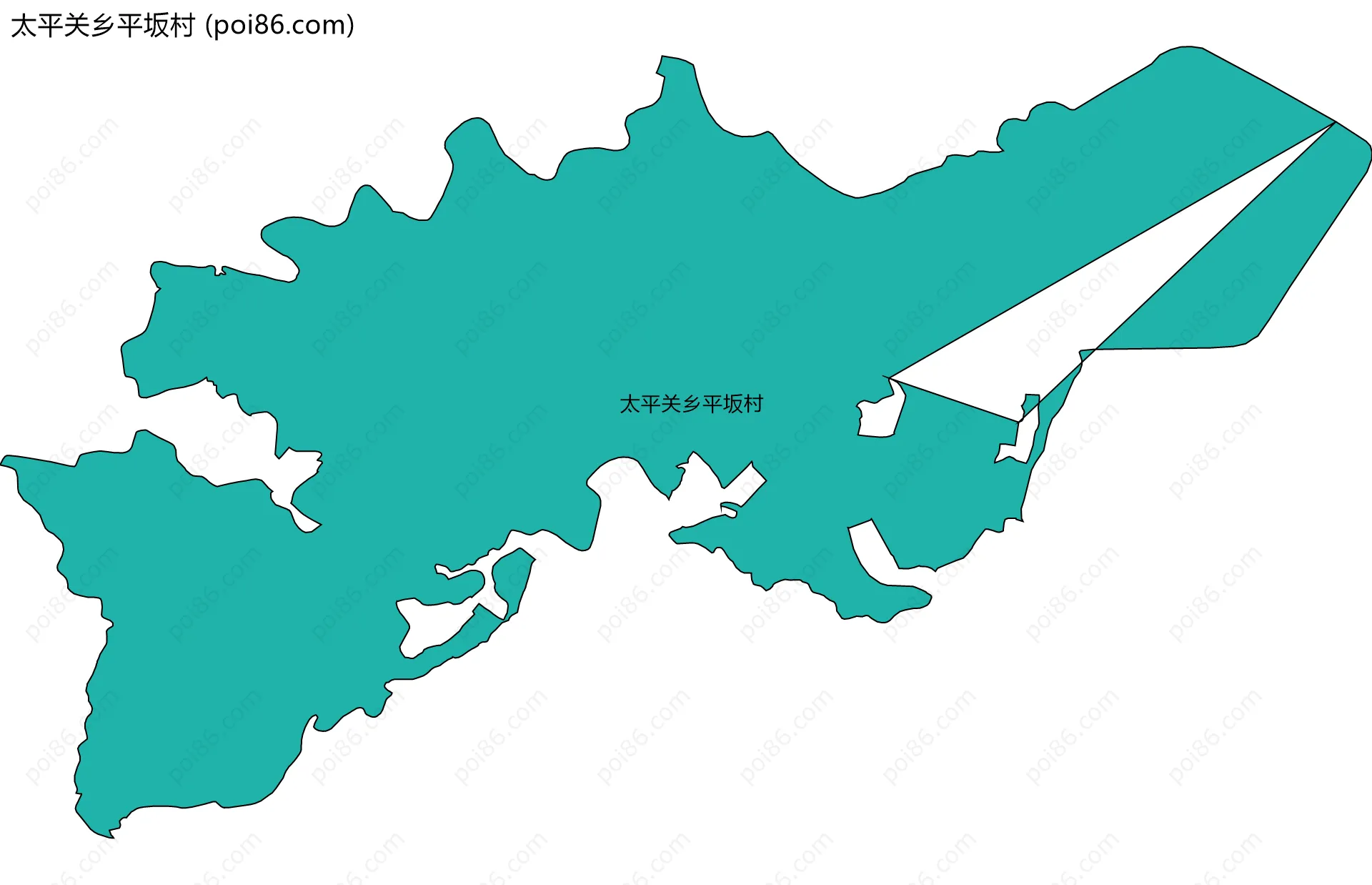 太平关乡平坂村边界地图