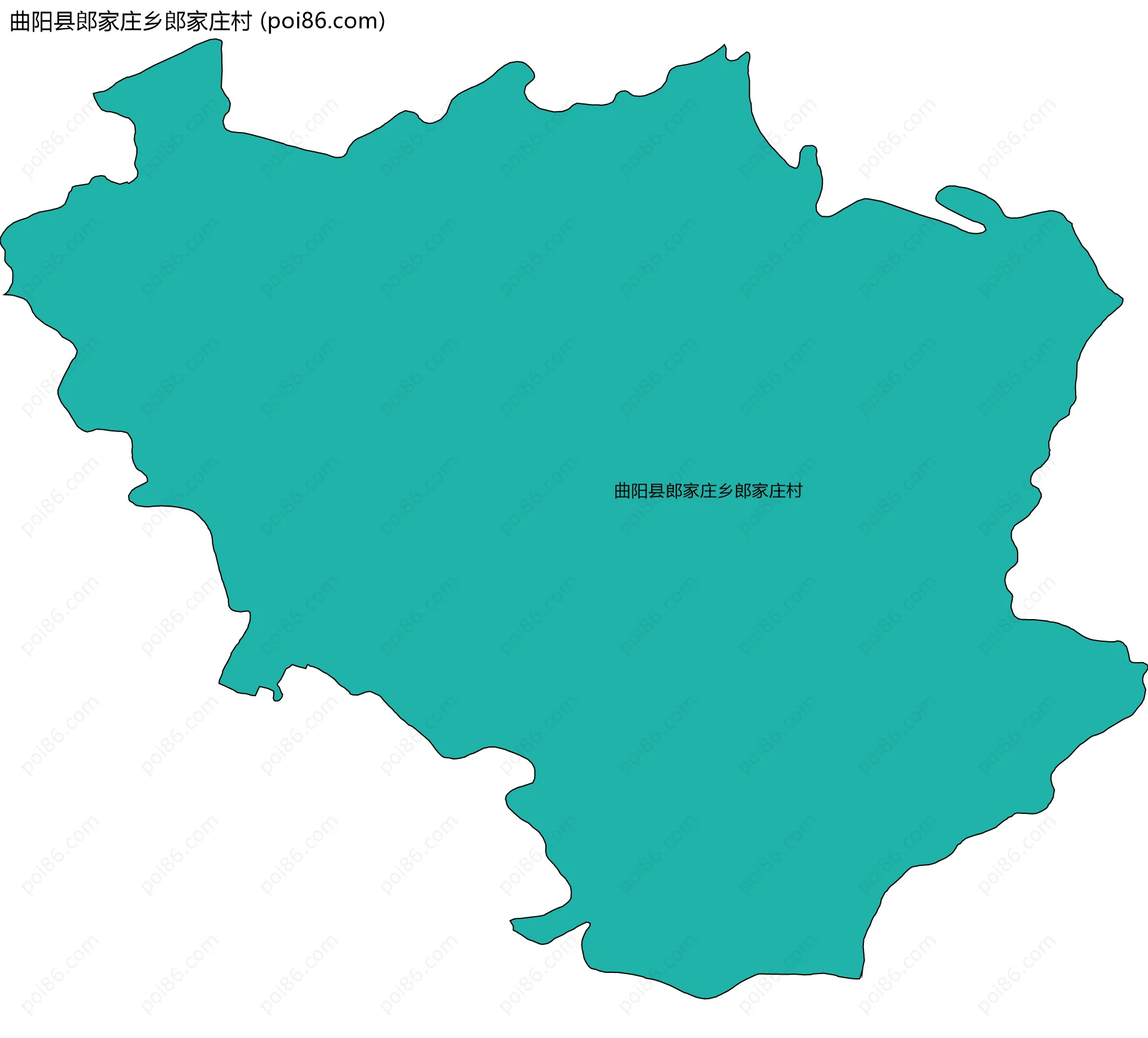 曲阳县郎家庄乡郎家庄村边界地图