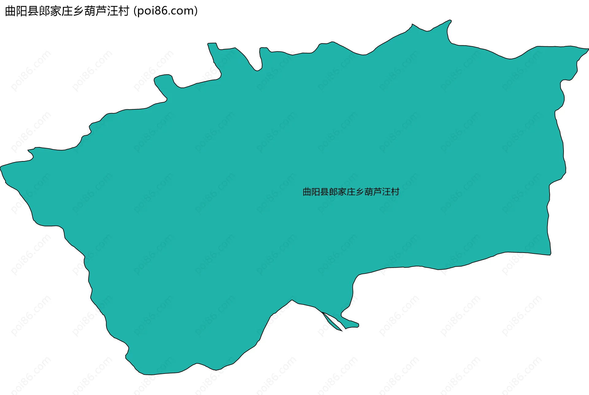 曲阳县郎家庄乡葫芦汪村边界地图