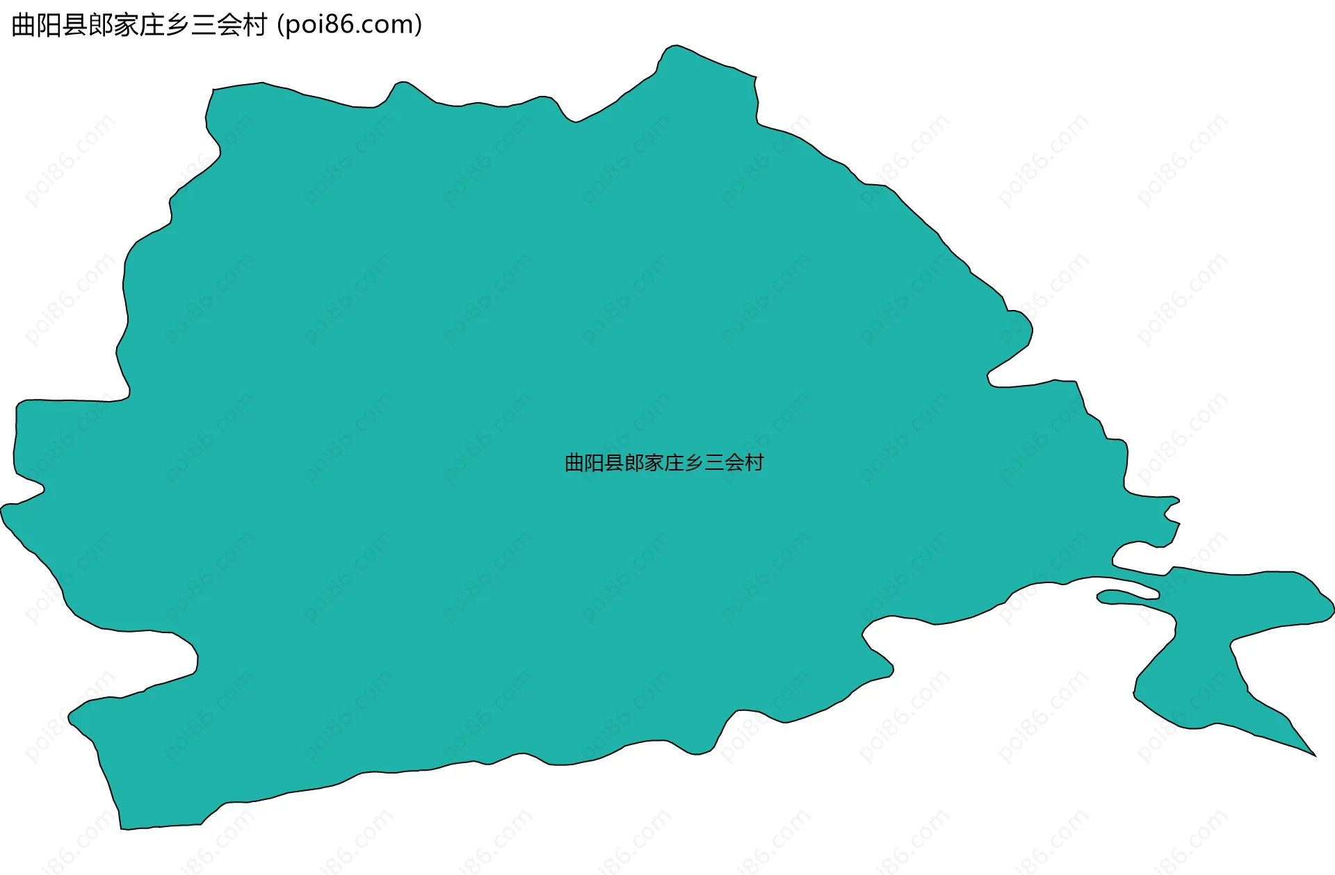 曲阳县郎家庄乡三会村边界地图