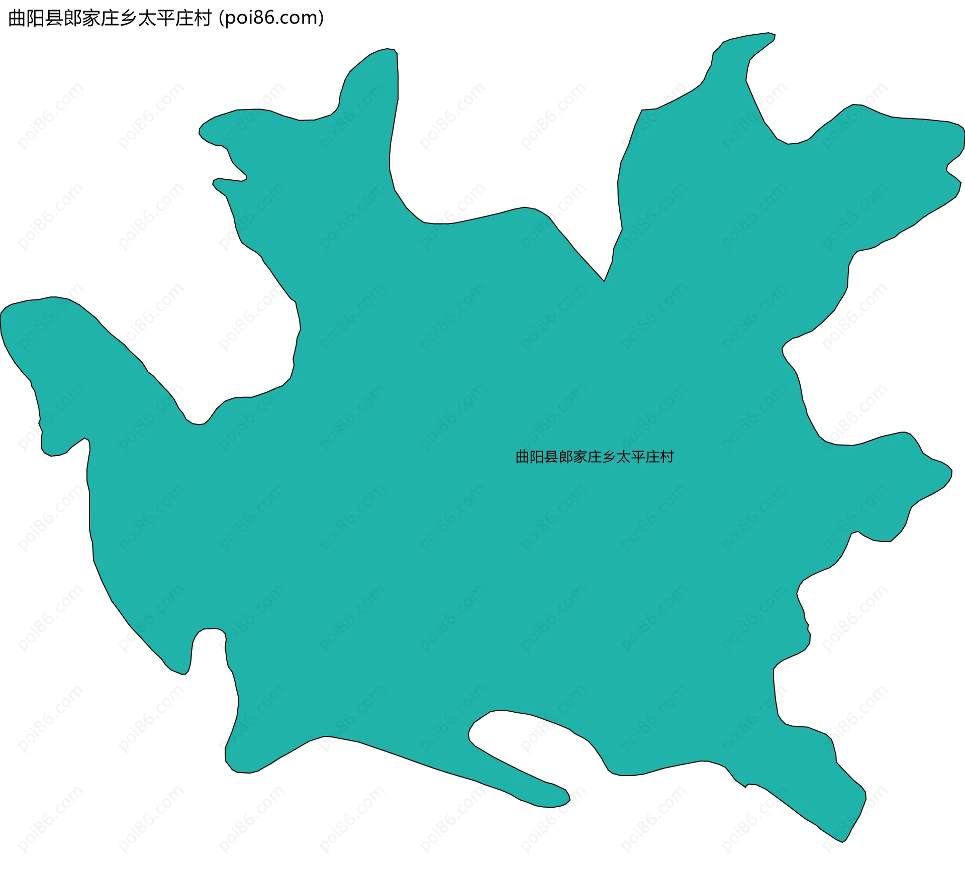 曲阳县郎家庄乡太平庄村边界地图