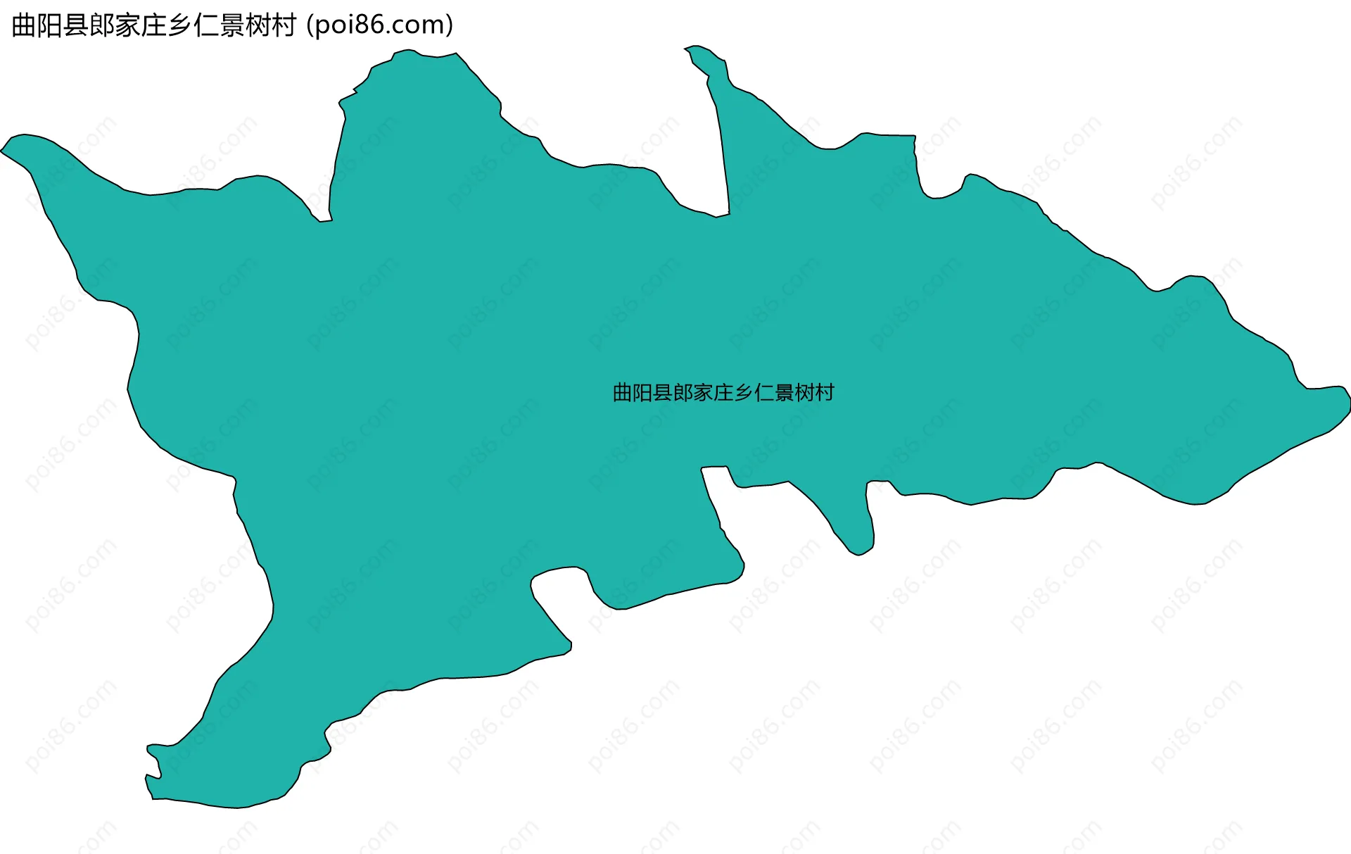 曲阳县郎家庄乡仁景树村边界地图