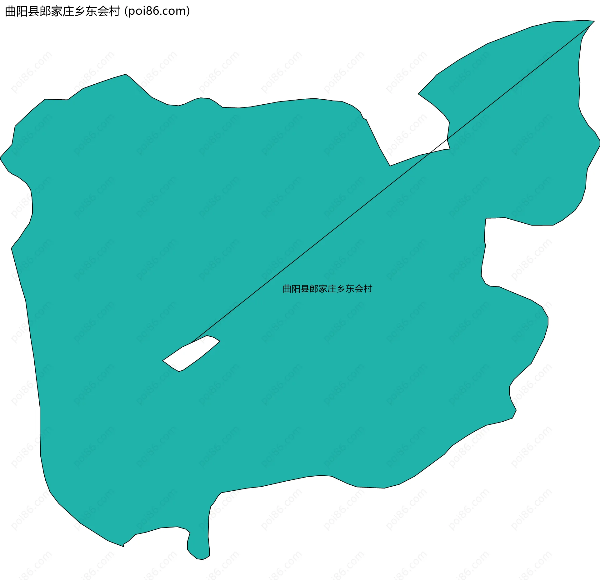 曲阳县郎家庄乡东会村边界地图
