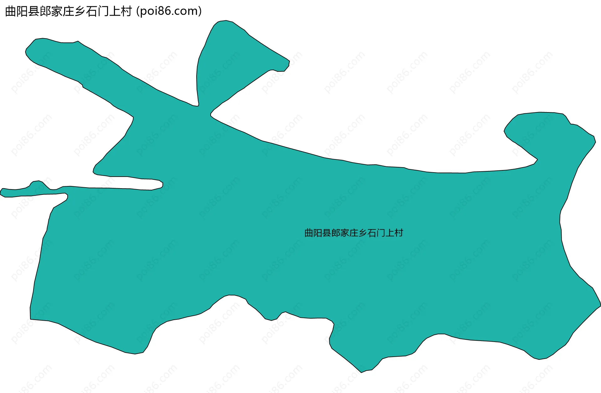 曲阳县郎家庄乡石门上村边界地图