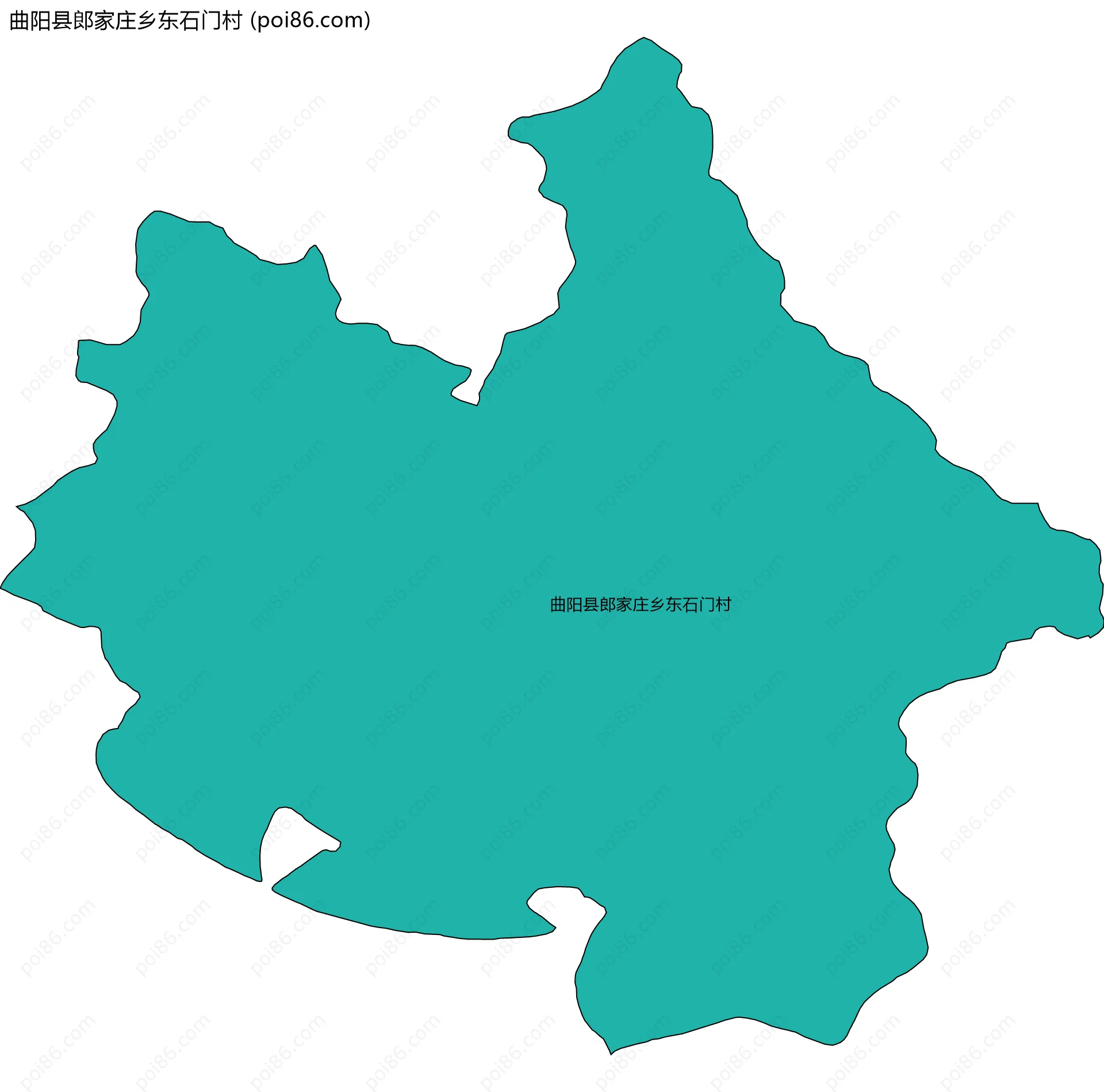 曲阳县郎家庄乡东石门村边界地图