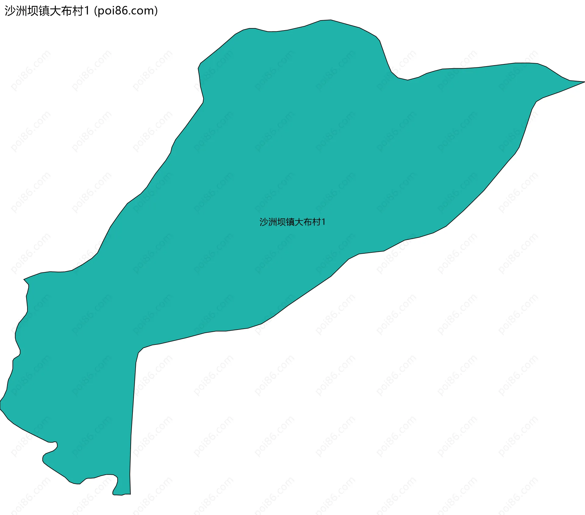沙洲坝镇大布村1边界地图