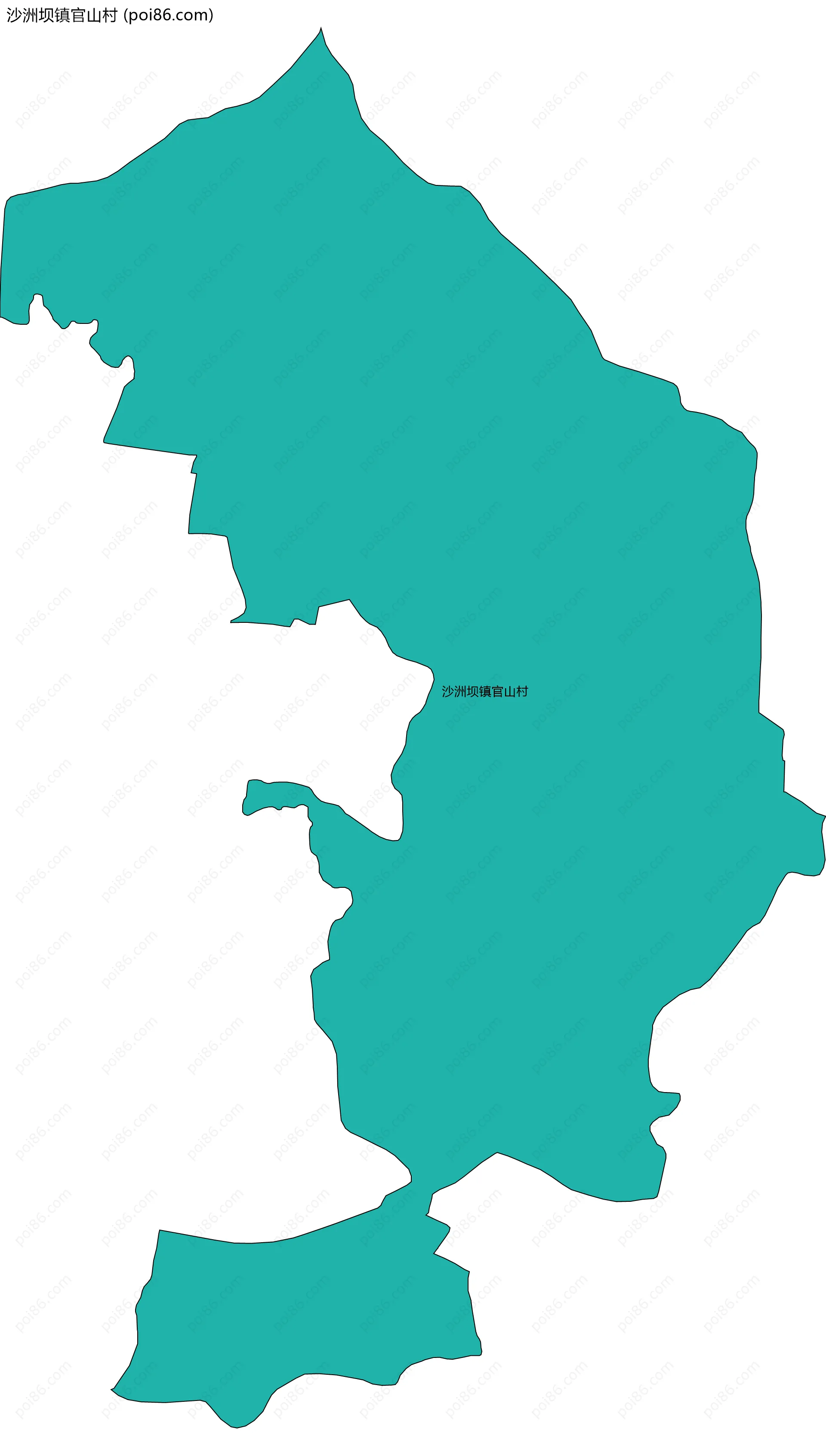 沙洲坝镇官山村边界地图