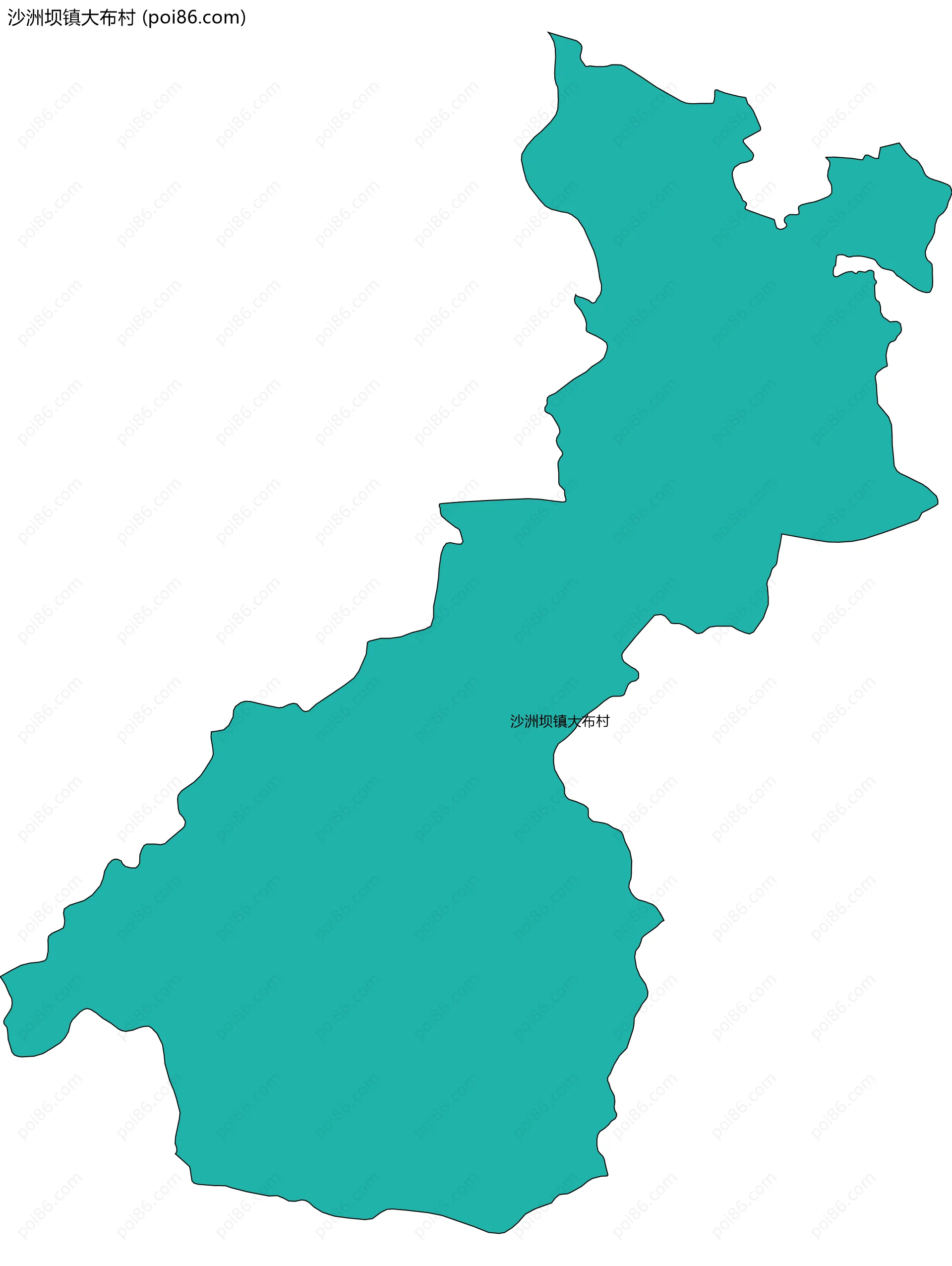 沙洲坝镇大布村边界地图