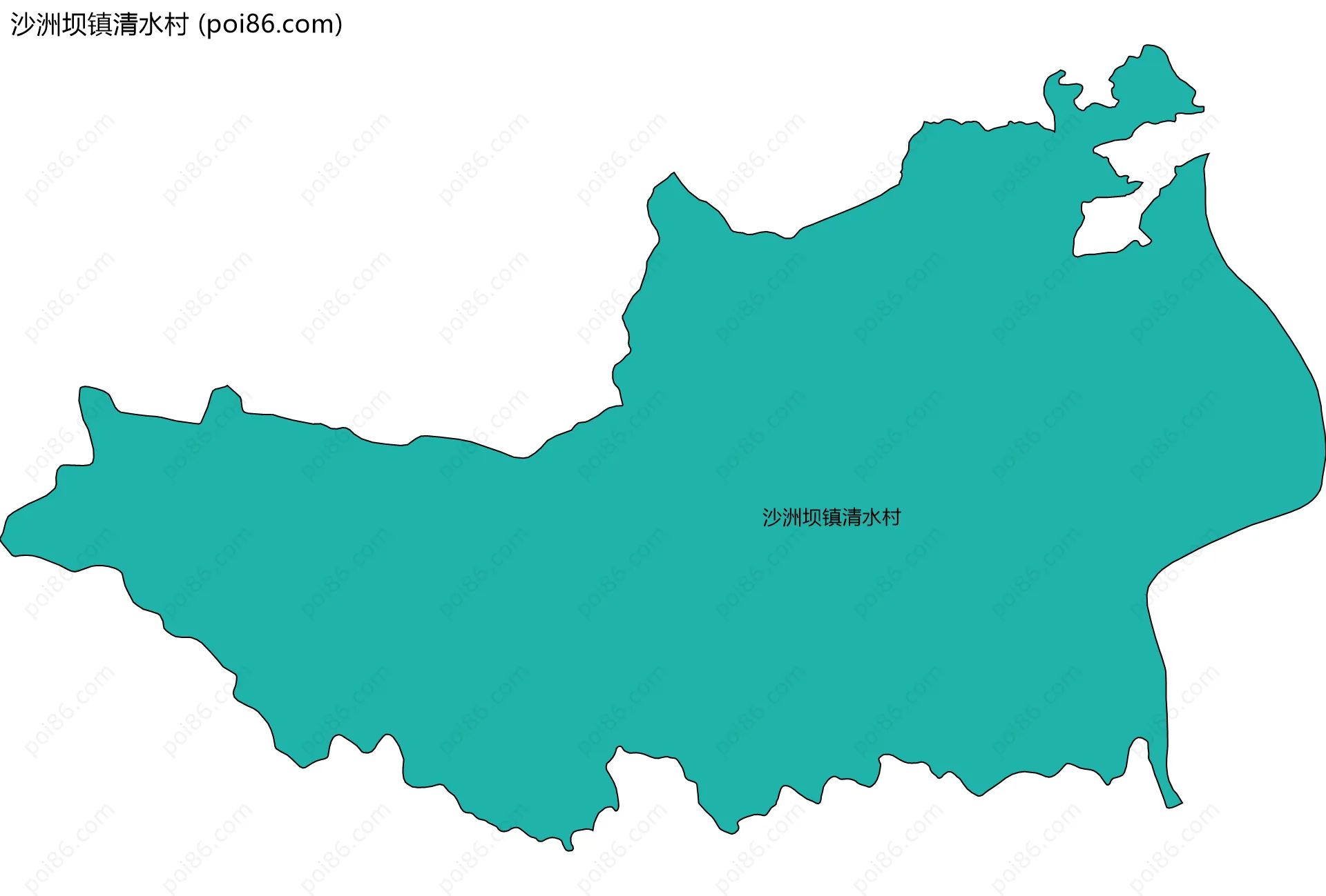 沙洲坝镇清水村边界地图