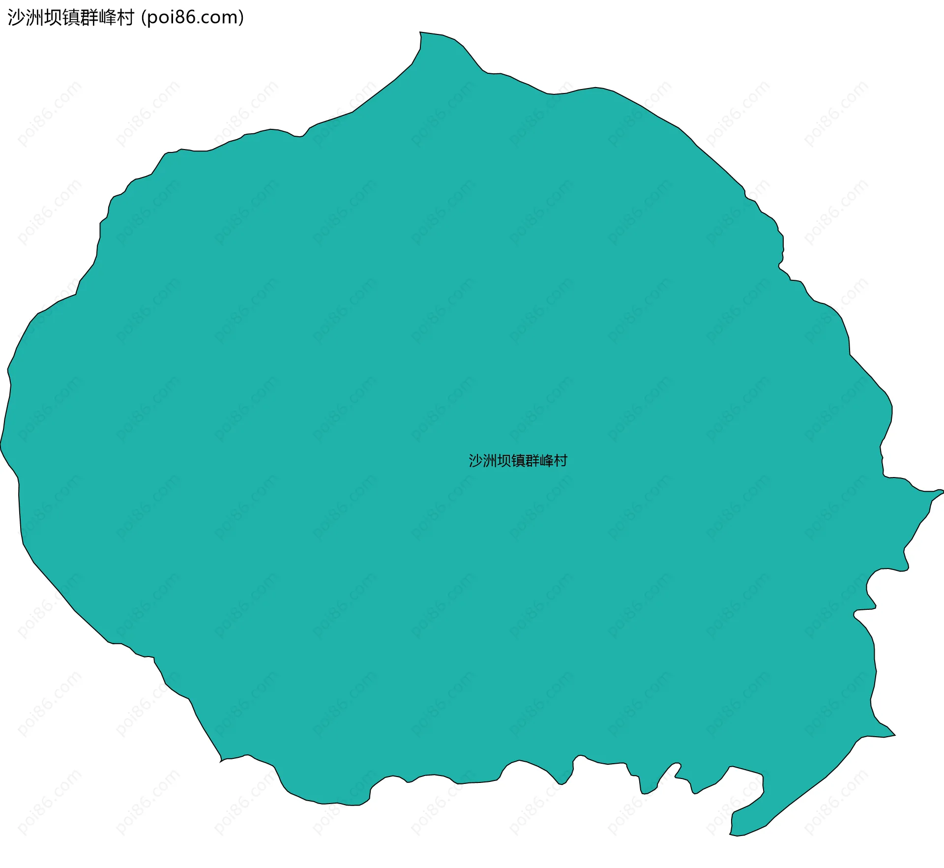 沙洲坝镇群峰村边界地图