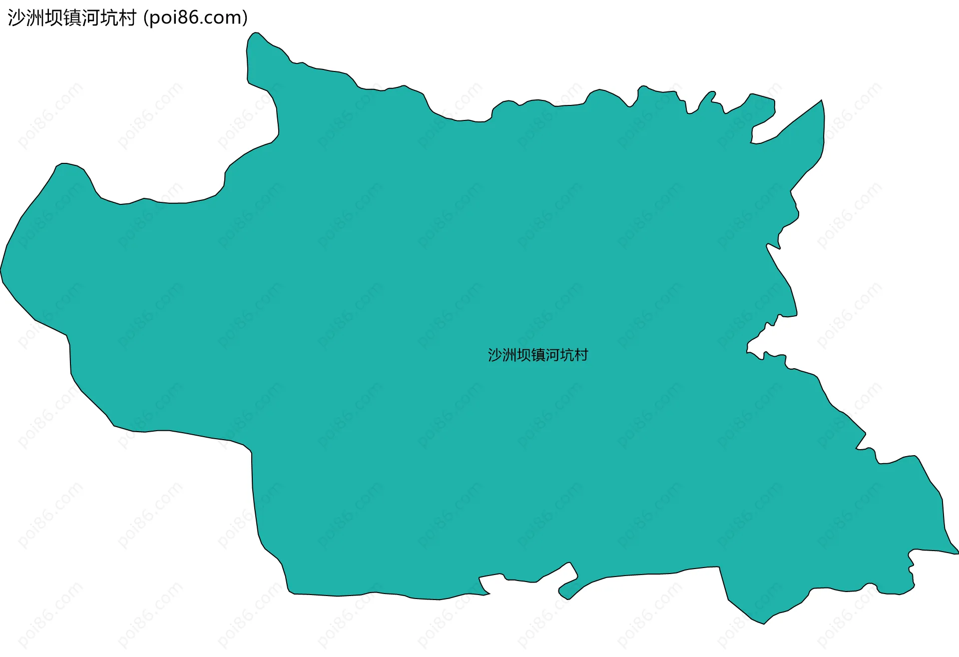 沙洲坝镇河坑村边界地图